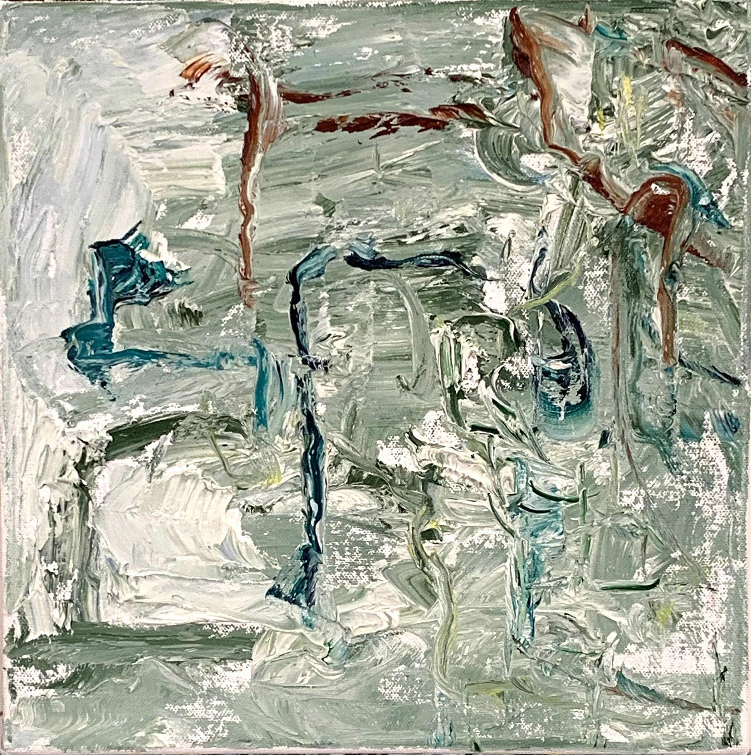 “Green City #122,” oil on canvas, 10”x10”