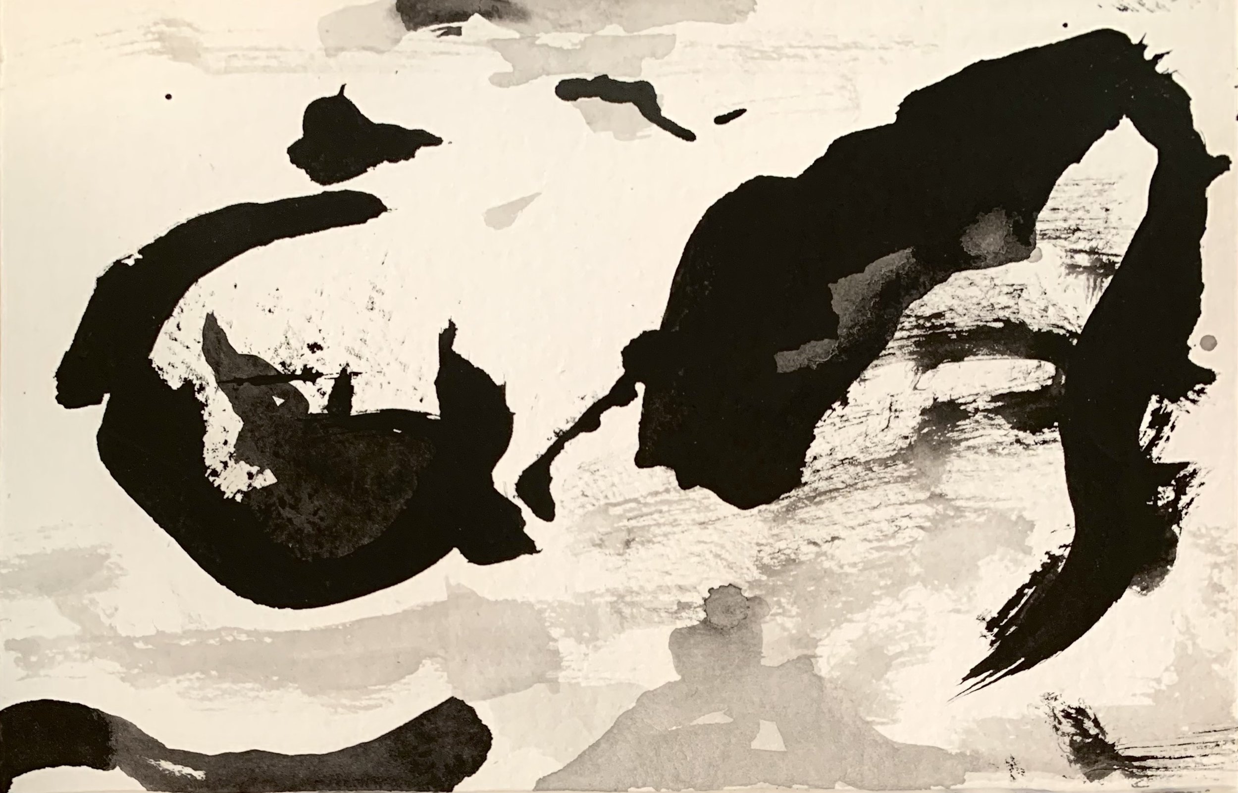 “Djinn 1,” ink on "Fluid" watercolor paper, 4”x6” (Sawyer Lake)