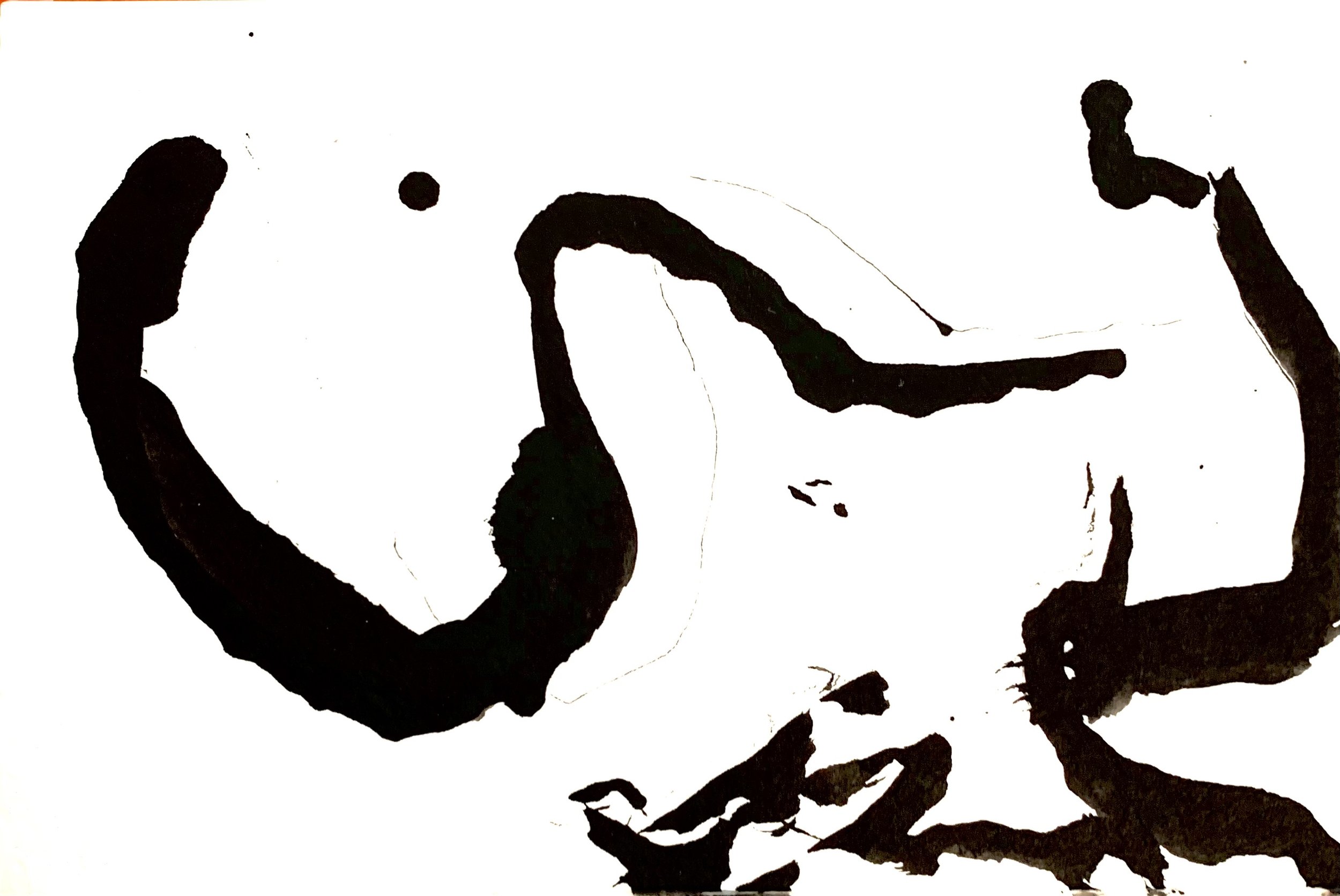 “Djinn3,” ink on "Fluid" watercolor paper, 4”x6” (Sawyer Lake)