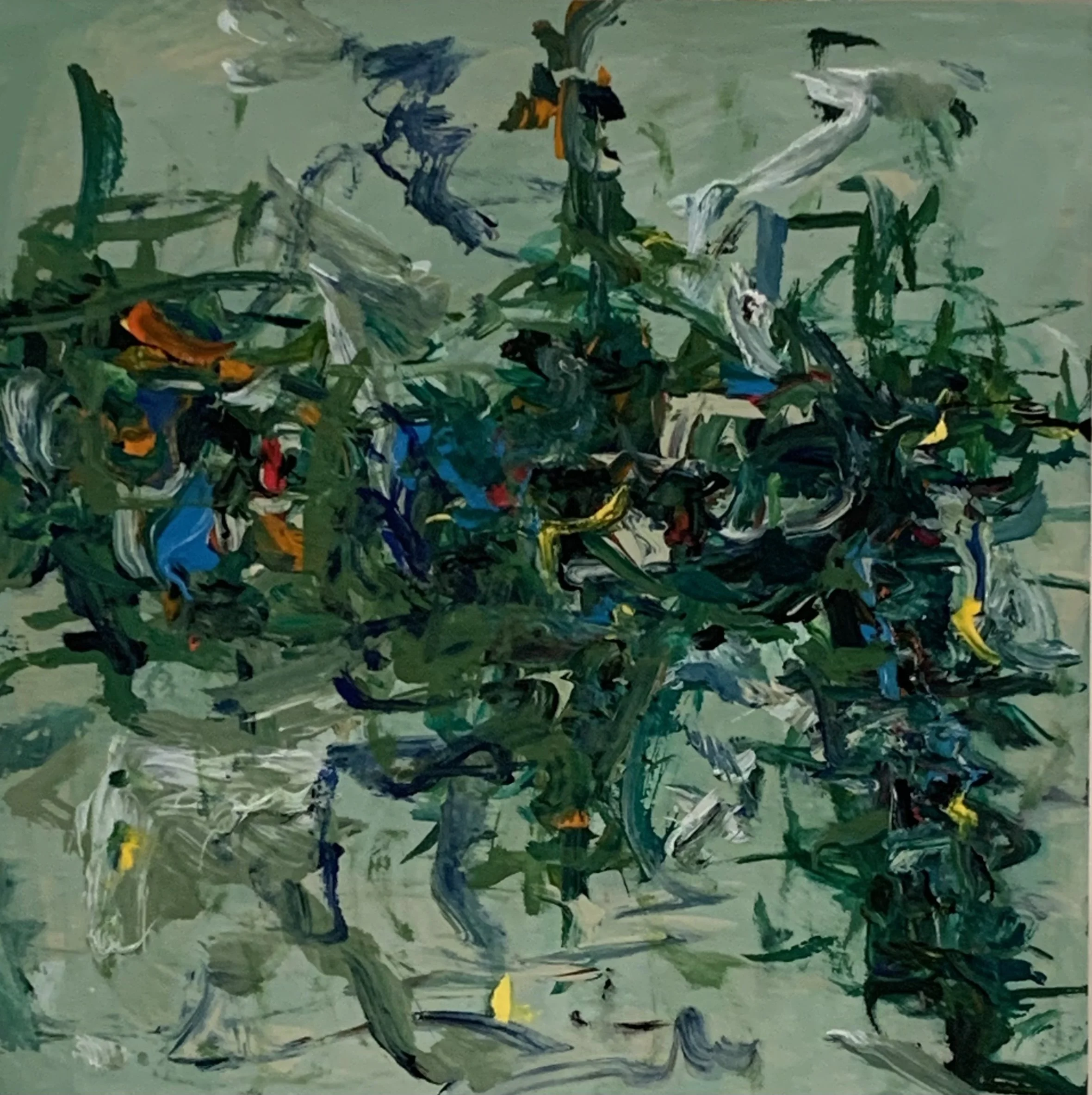 “Green City #126,” acrylic on panel, 12”x12”