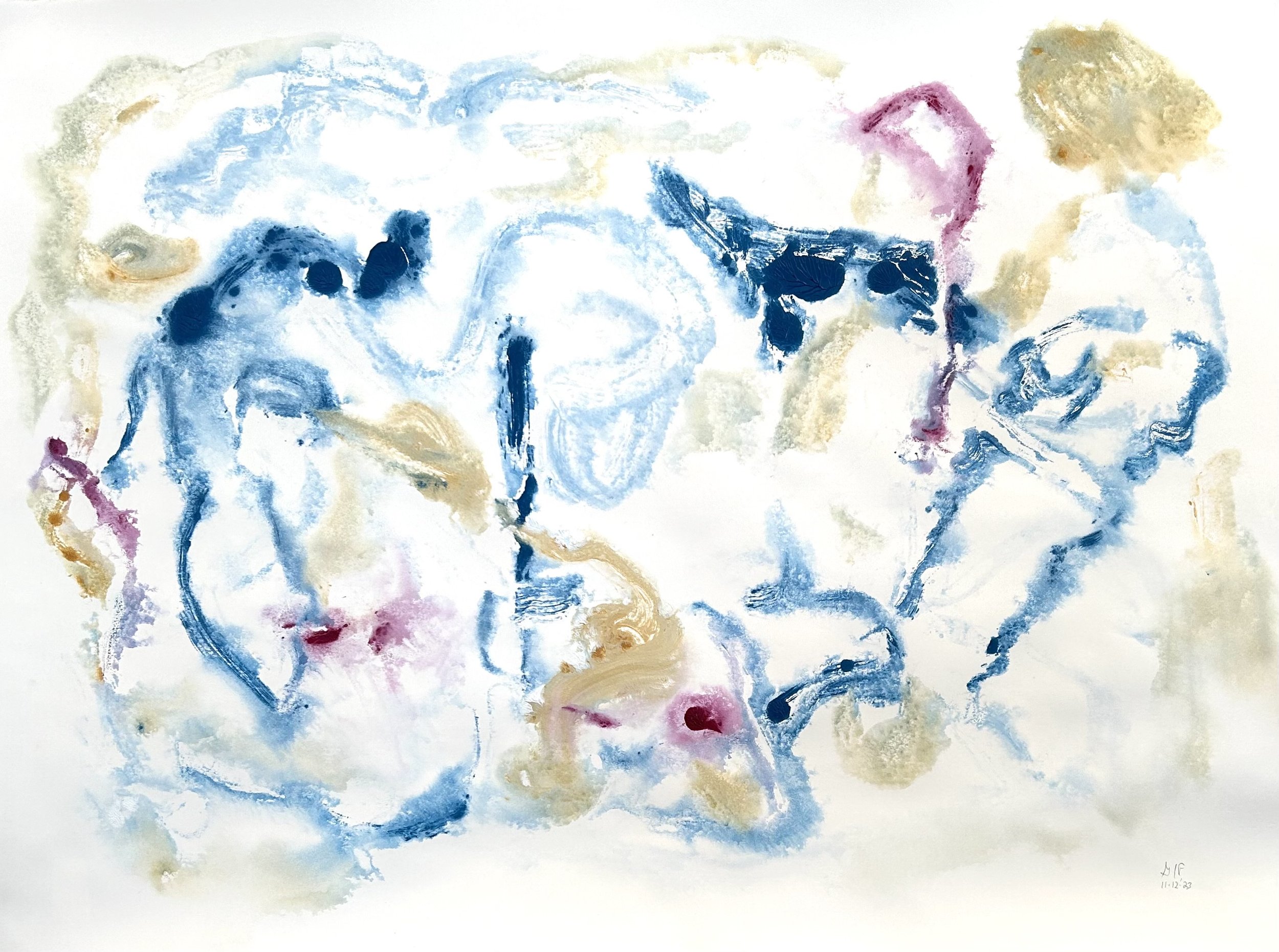 Monotype, 11-12-‘23, acrylic on Stonehenge paper, 22”x30”