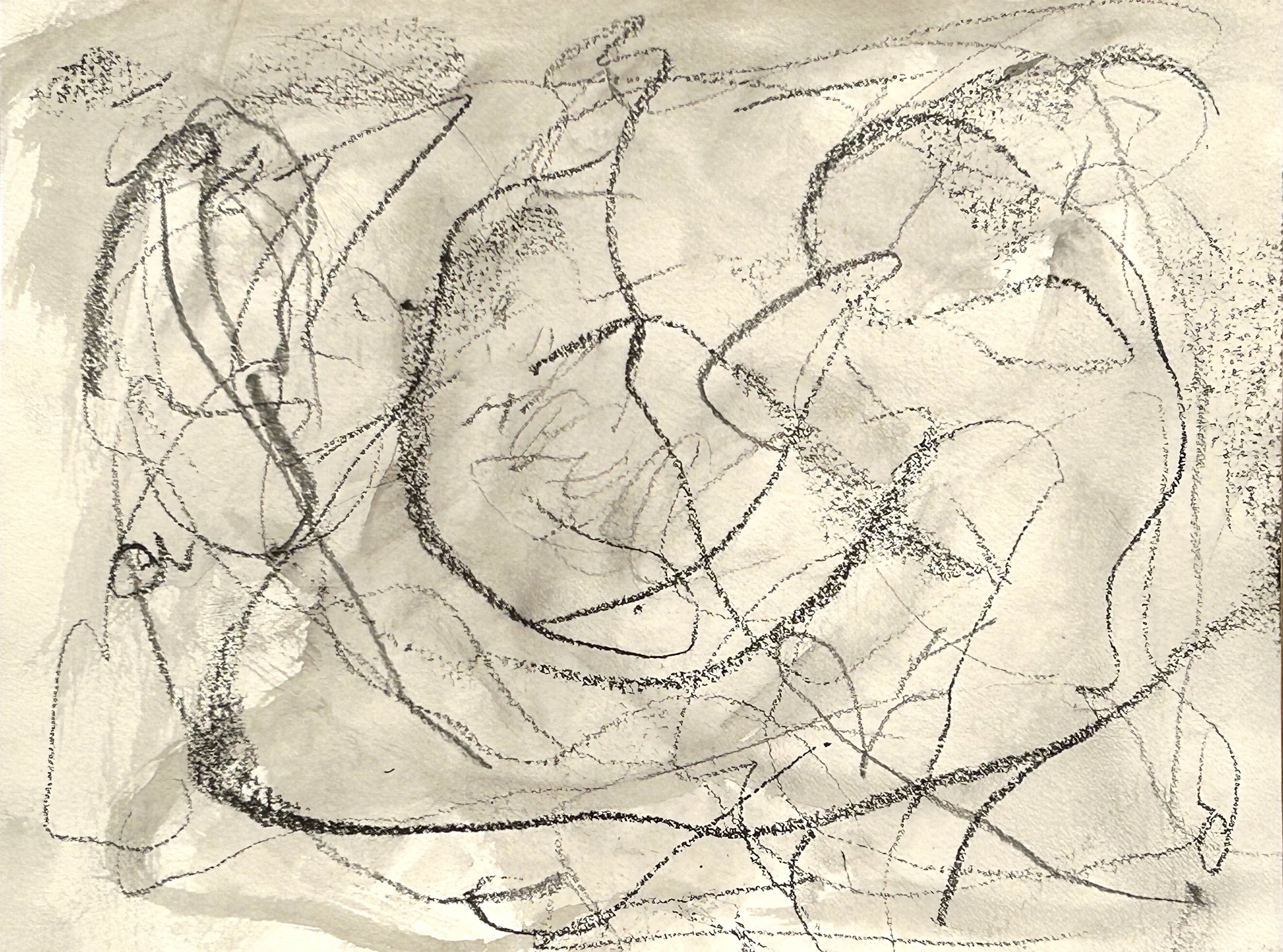 “Tangle of Wind 4.” pencil &ink on "Fluid" watercolor paper, 9”x12”