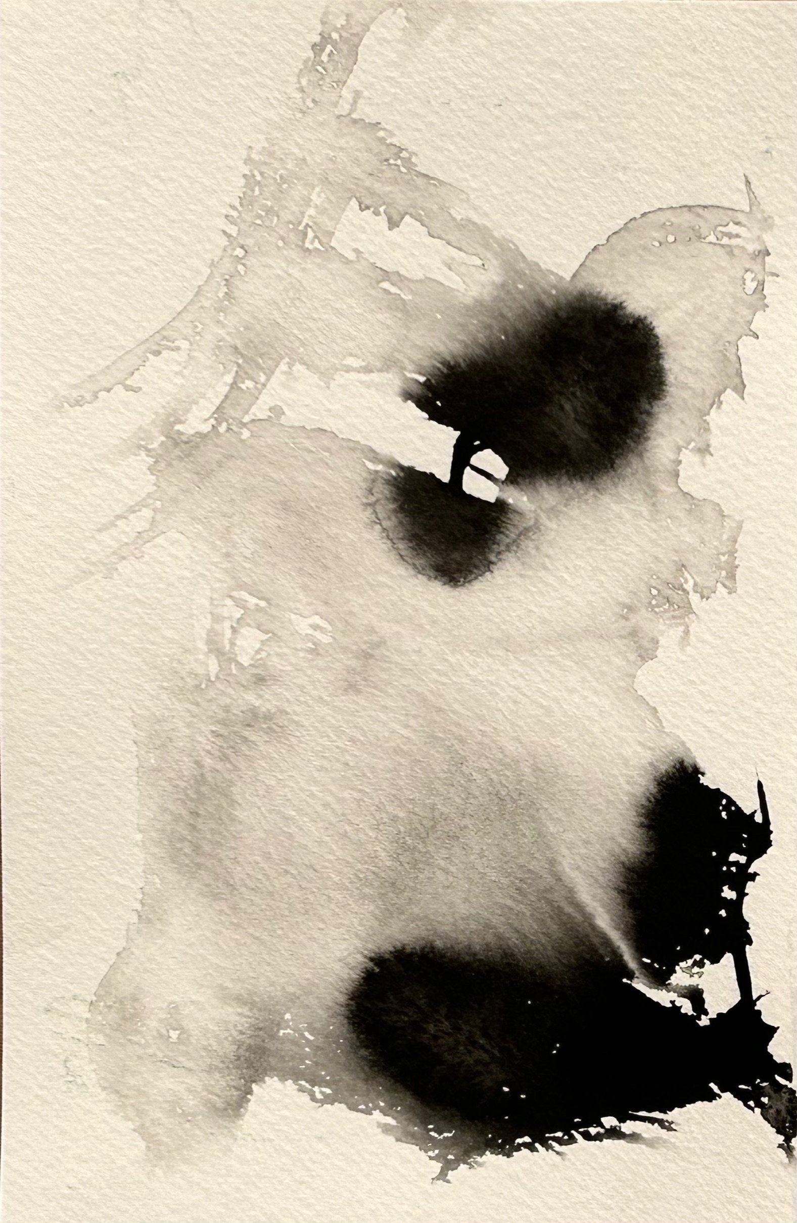 “4-30-2019,” ink on "Fluid" watercolor paper, 6”x4”