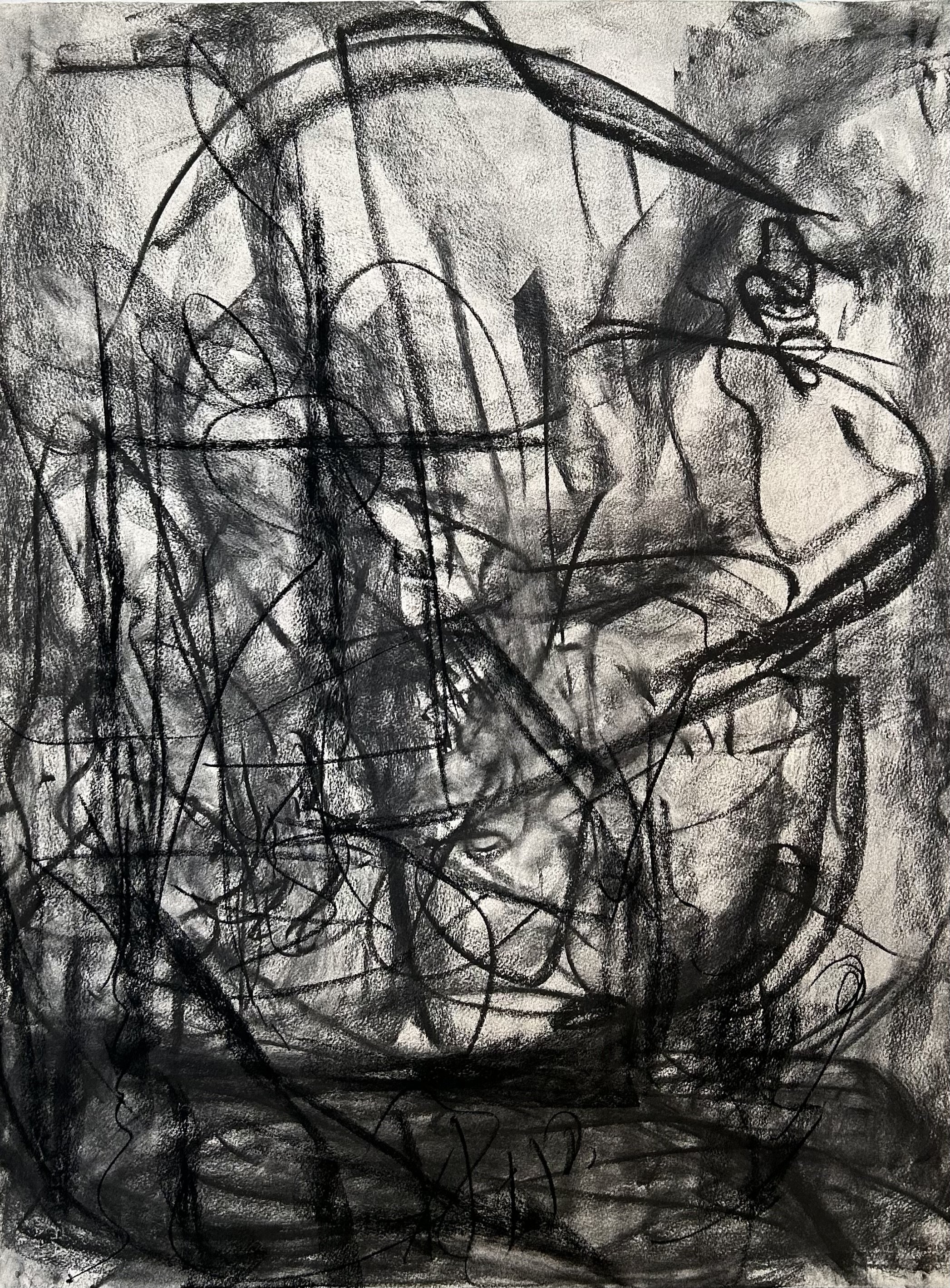 “Ship of Fools”, charcoal on Arches coverwhite, 30”x22” (5-20-2014)