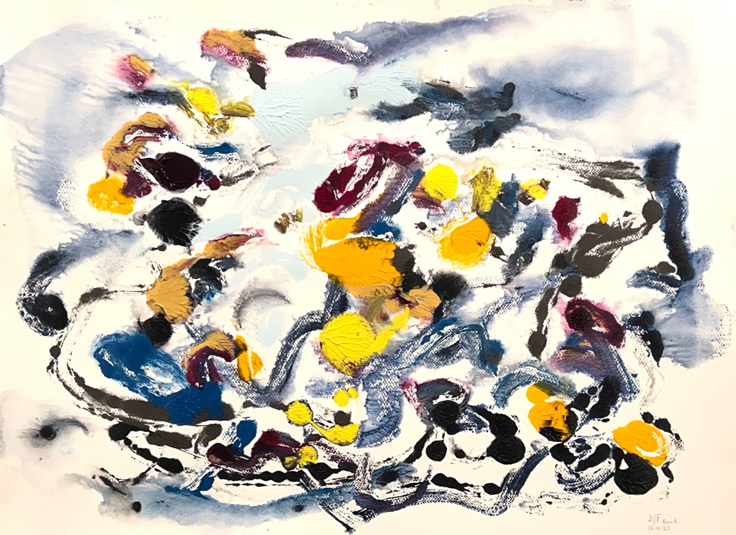 “Beach,” acrylic on Fabriano watercolor paper, 22”x 30”(12-14-‘23)