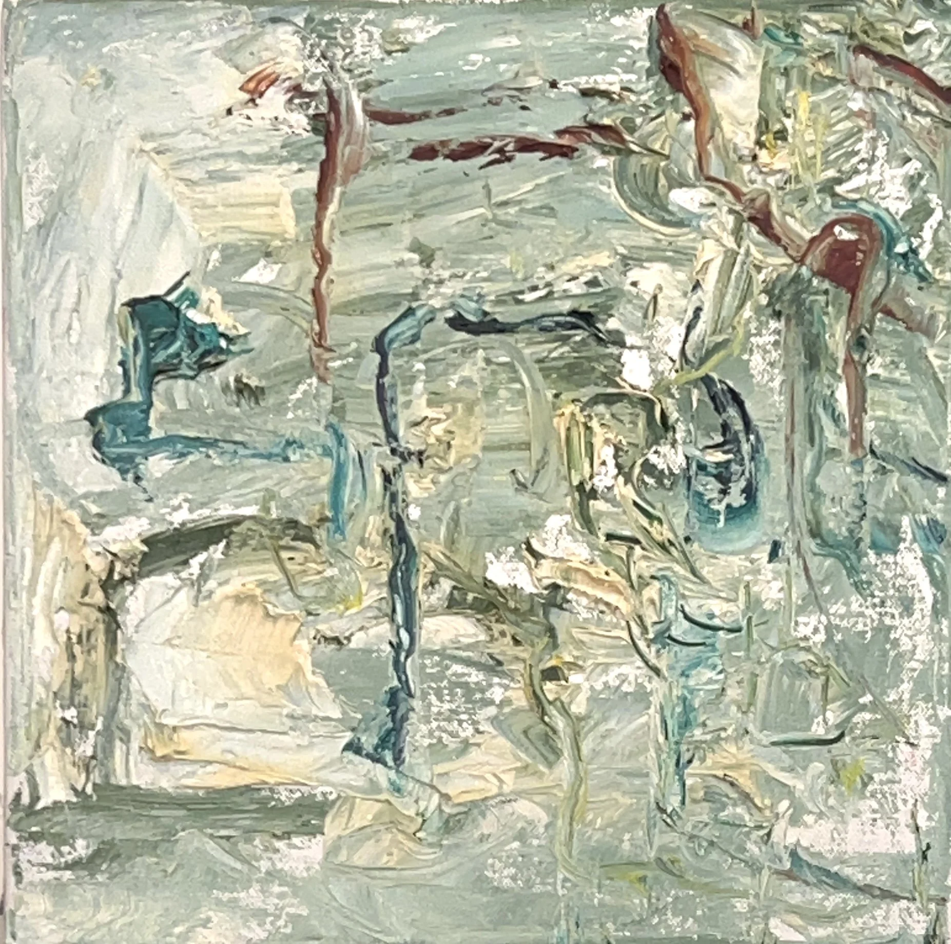 “Green City #122, oil on canvas, 12”x12”