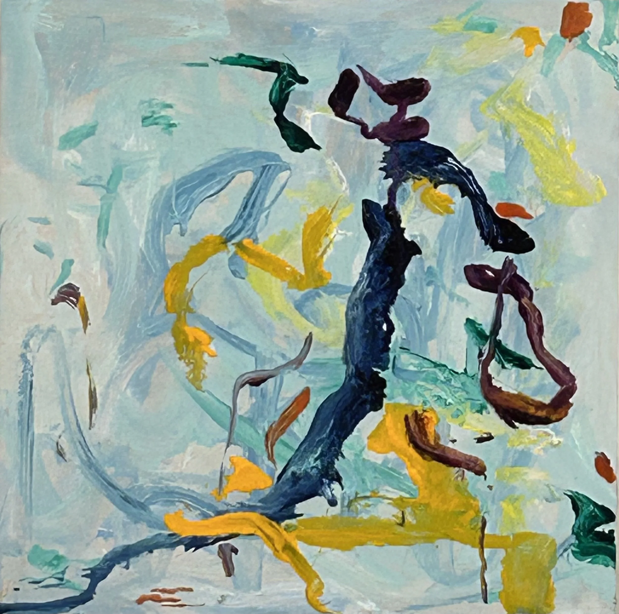 "Signal #5, " oil on canvas, 12"x 12", Jan 26, 2022