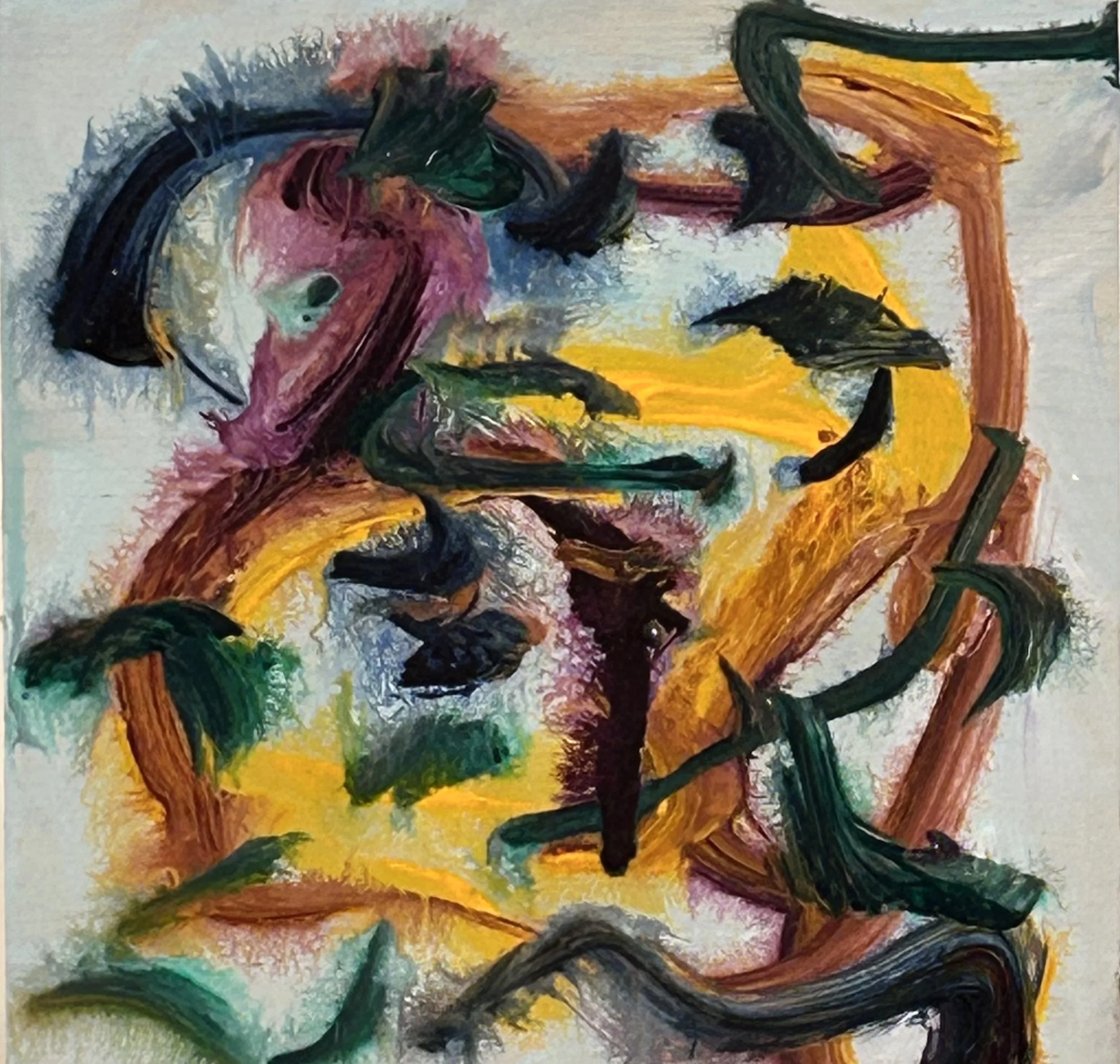 "Signal #4," acrylic on canvas, 12"x 12", Aug 16, 2022