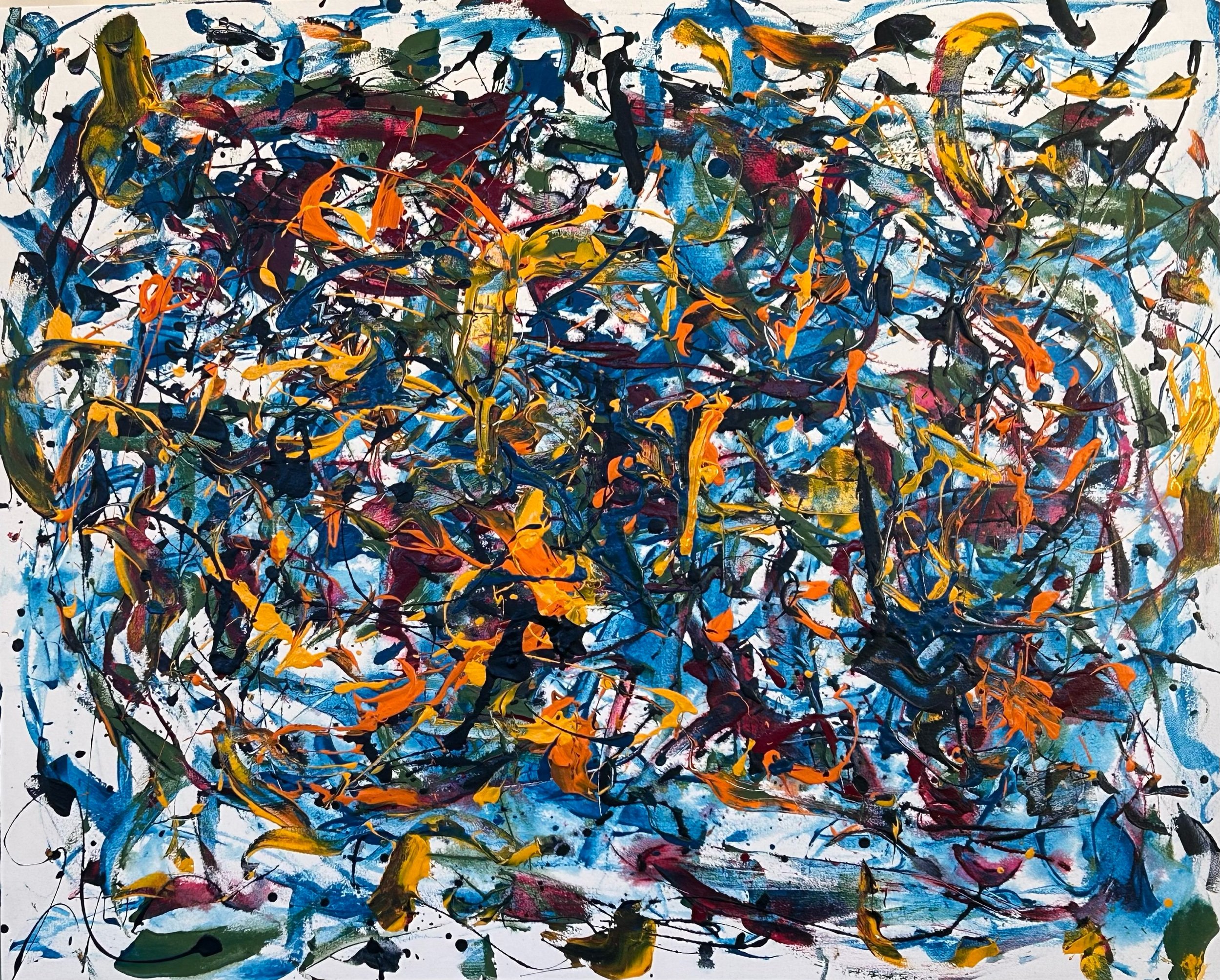 "Tack," acrylic on canvas, 48” X 60” (April 4, 2025)