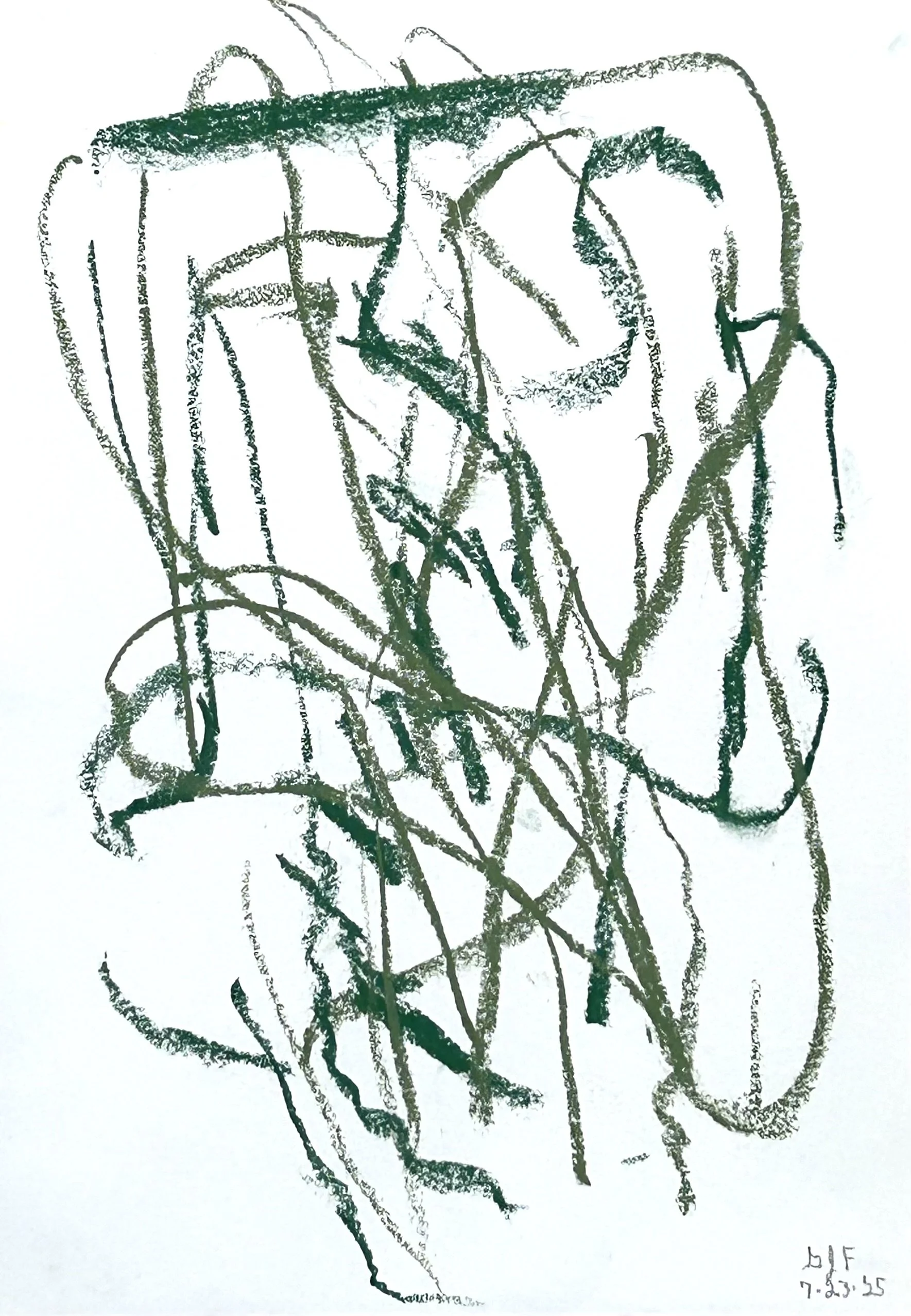 “!0” x 7”, pastel on Stonehenge paper, 7-23-’25