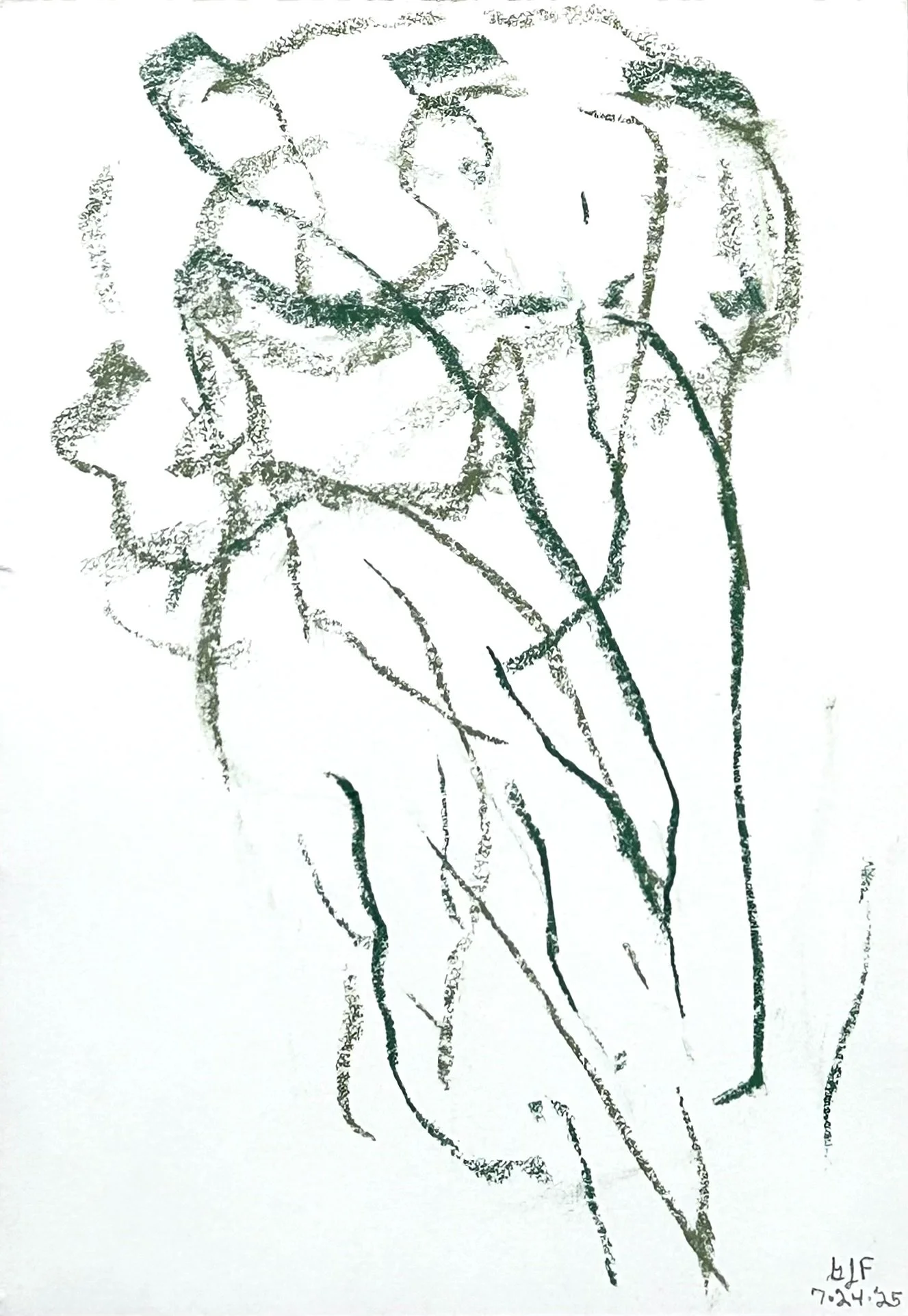 “!0” x 7”, pastel on Stonehenge paper, 7-24-’25