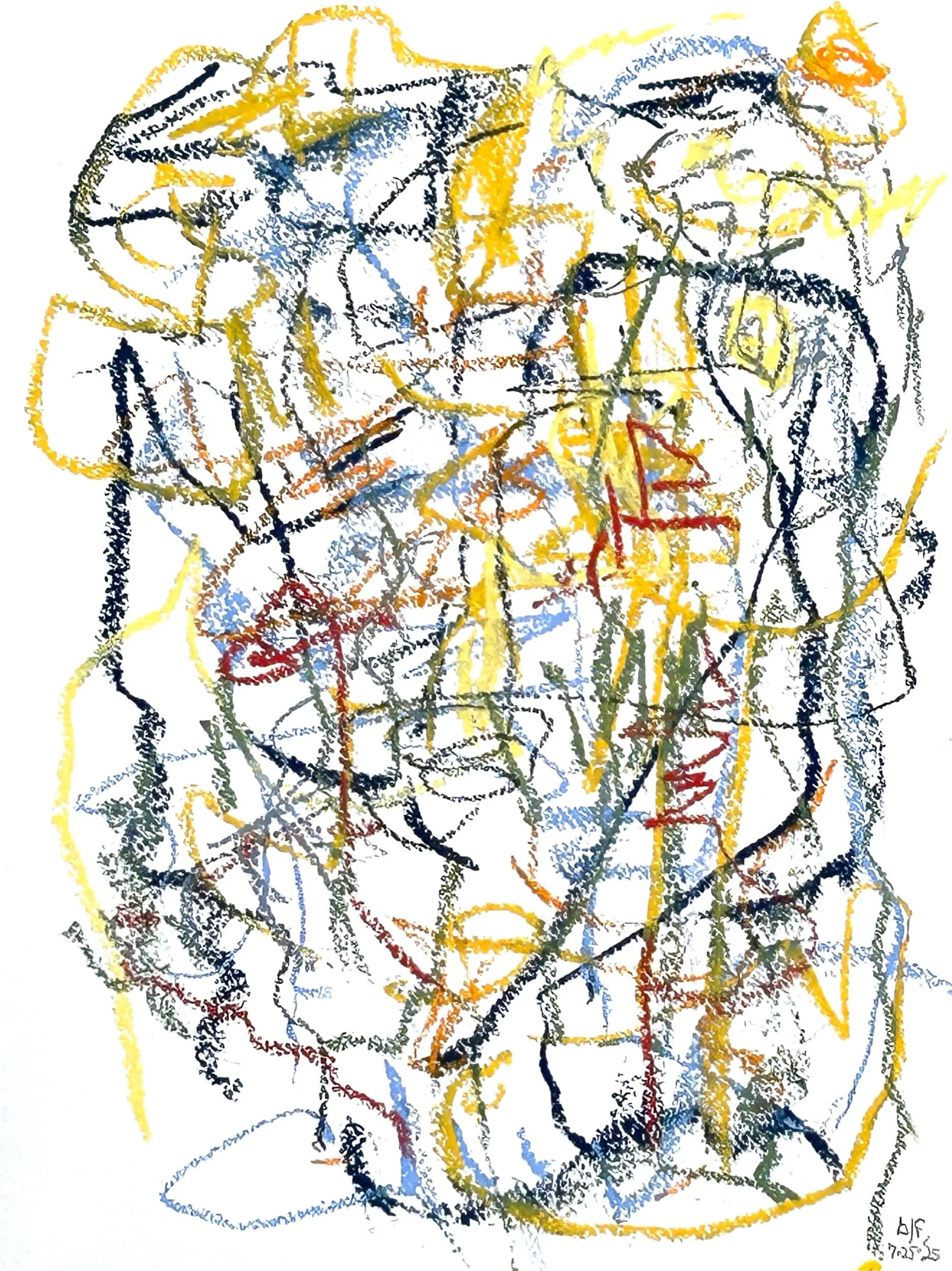 12” x  9,” pastel on Fluid watercolor paper, 7-25-‘25