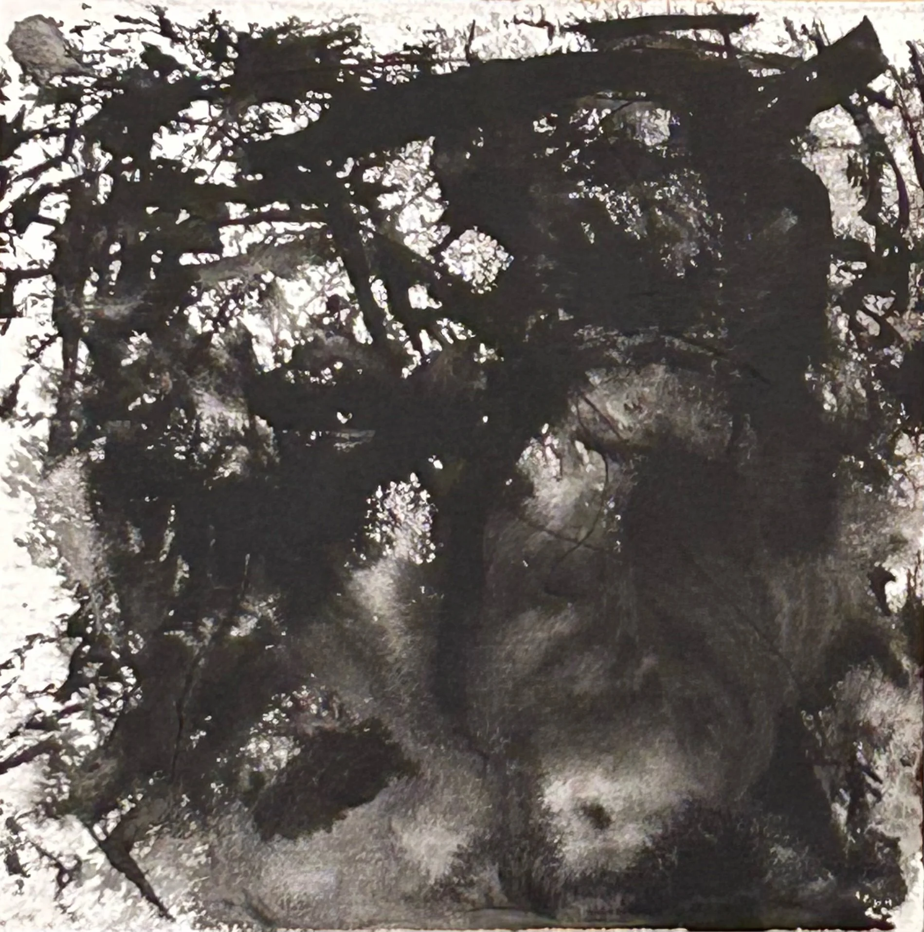 “8-3-‘25,” ink on Fluid watercolor paper, 8”x8”