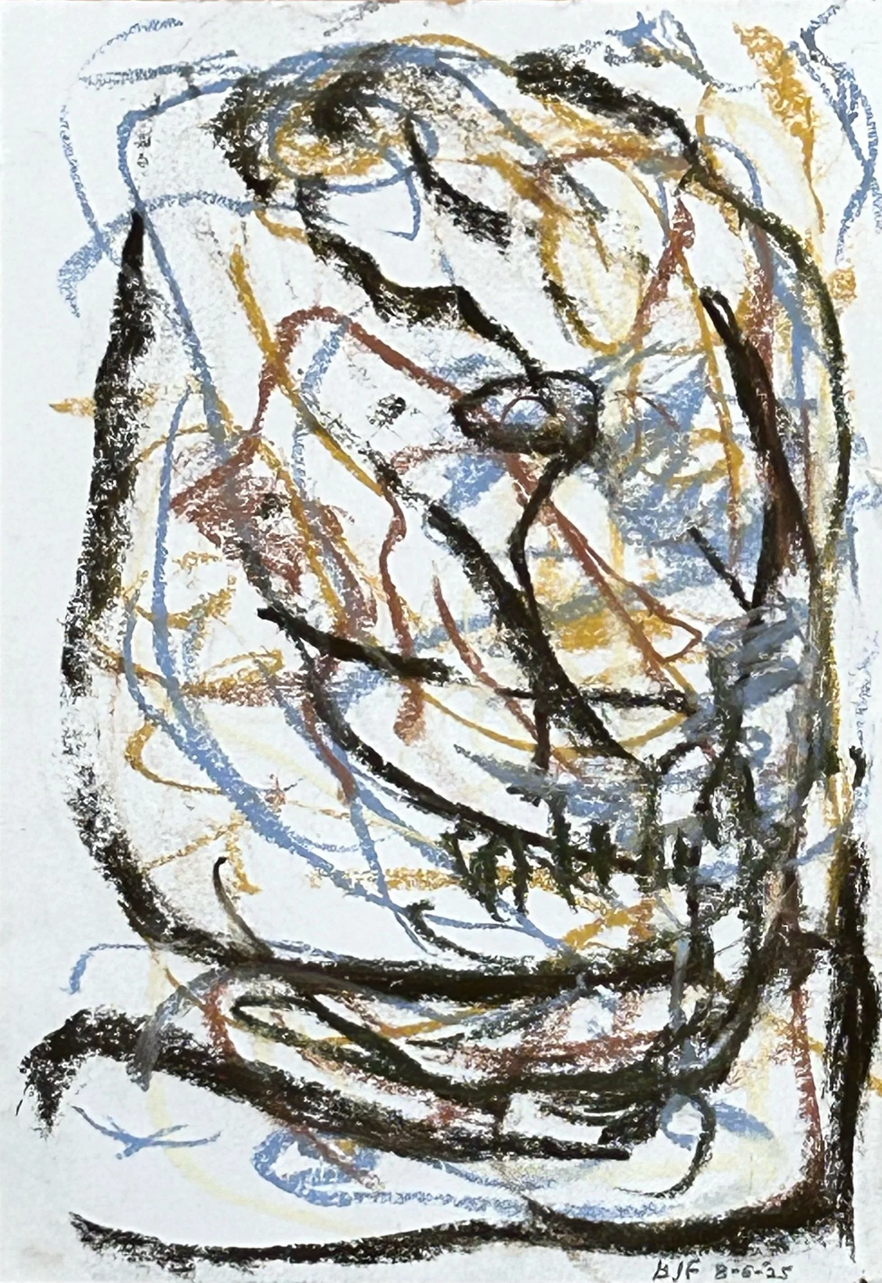 “8-6-‘25,” pastel on Stonehenge paper, 10”x7”