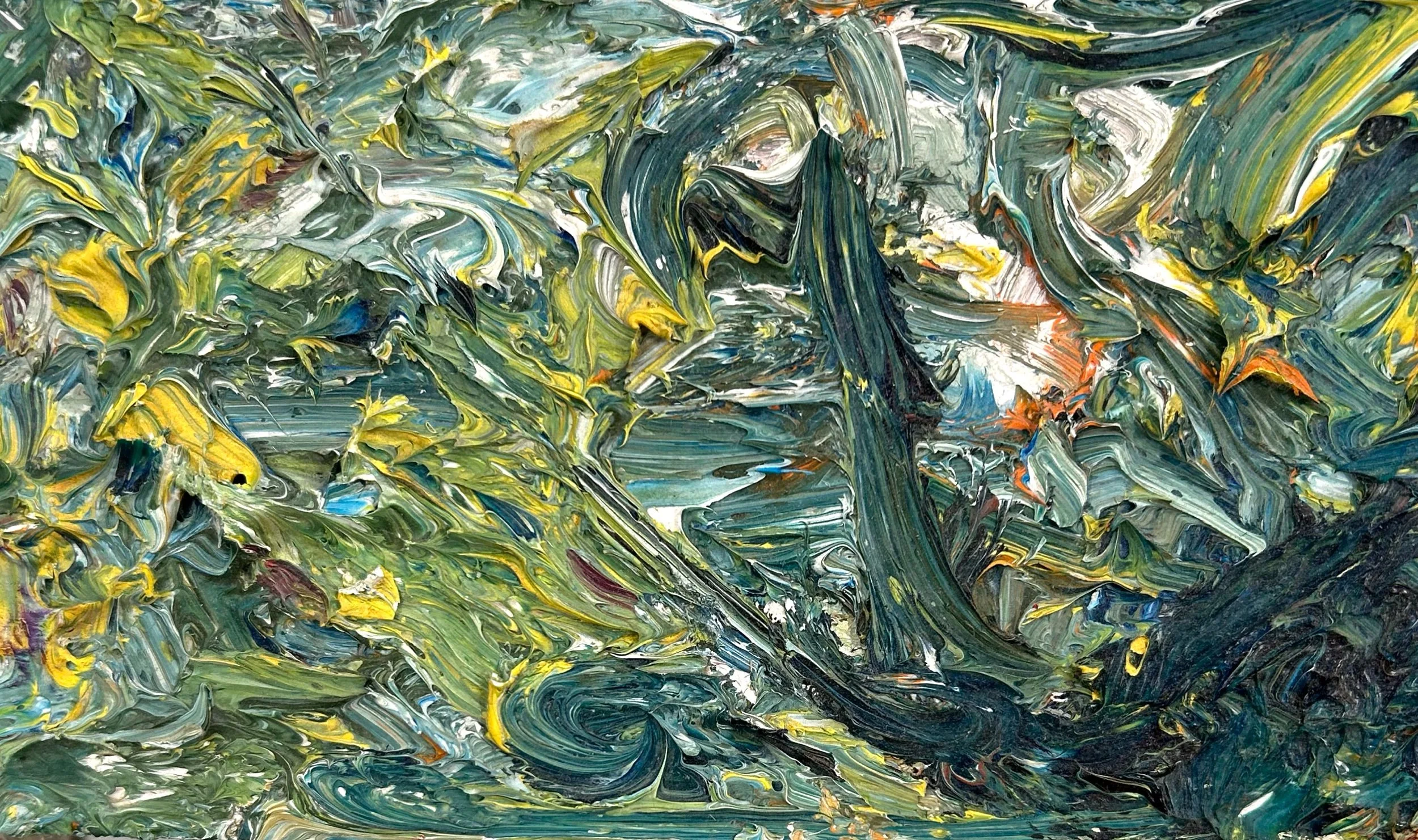 Detail - June 1995,” oil on panel, 4”x19”