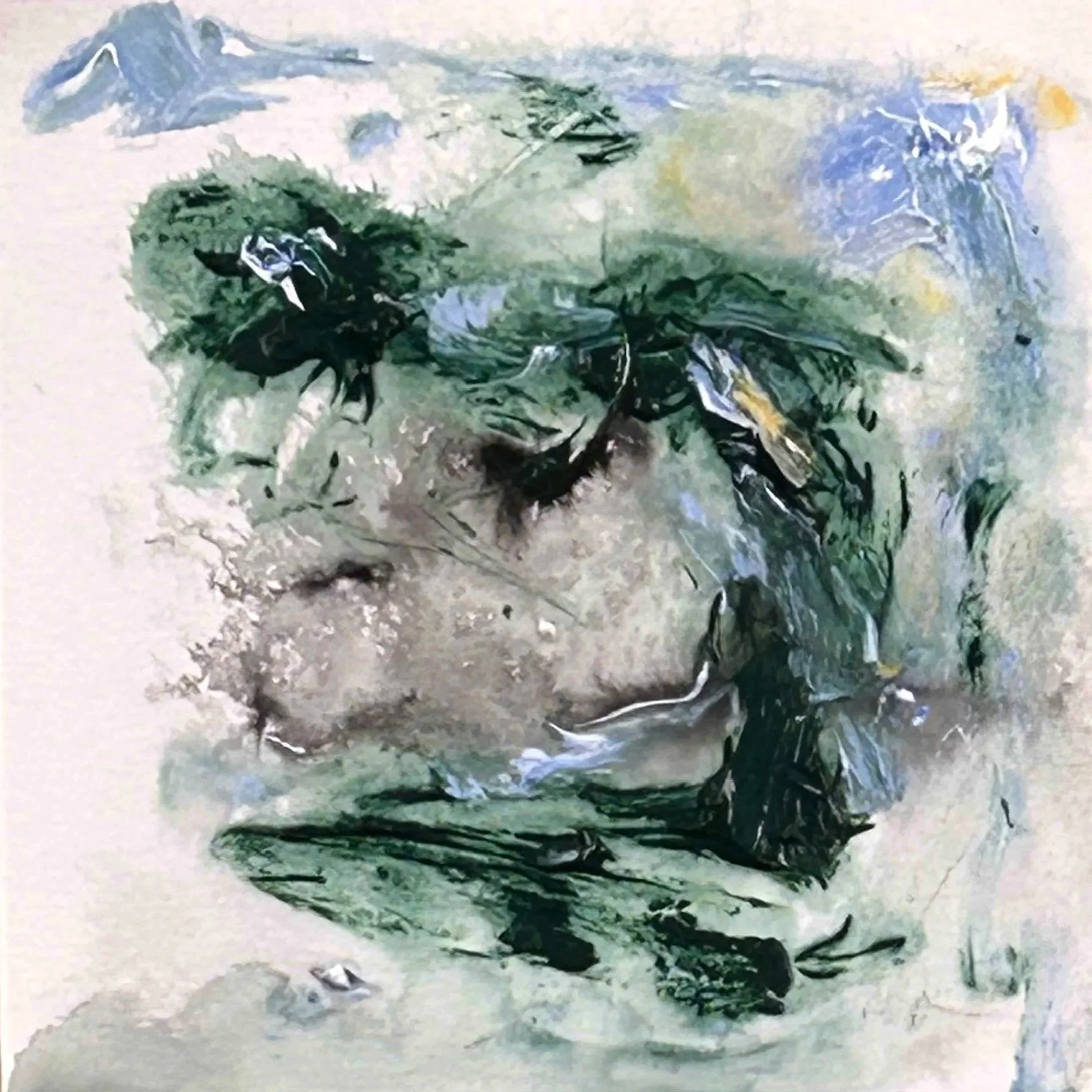 “8-18-‘25,” acrylic, Sumi ink on Fluid watercolor paper, 8”x8