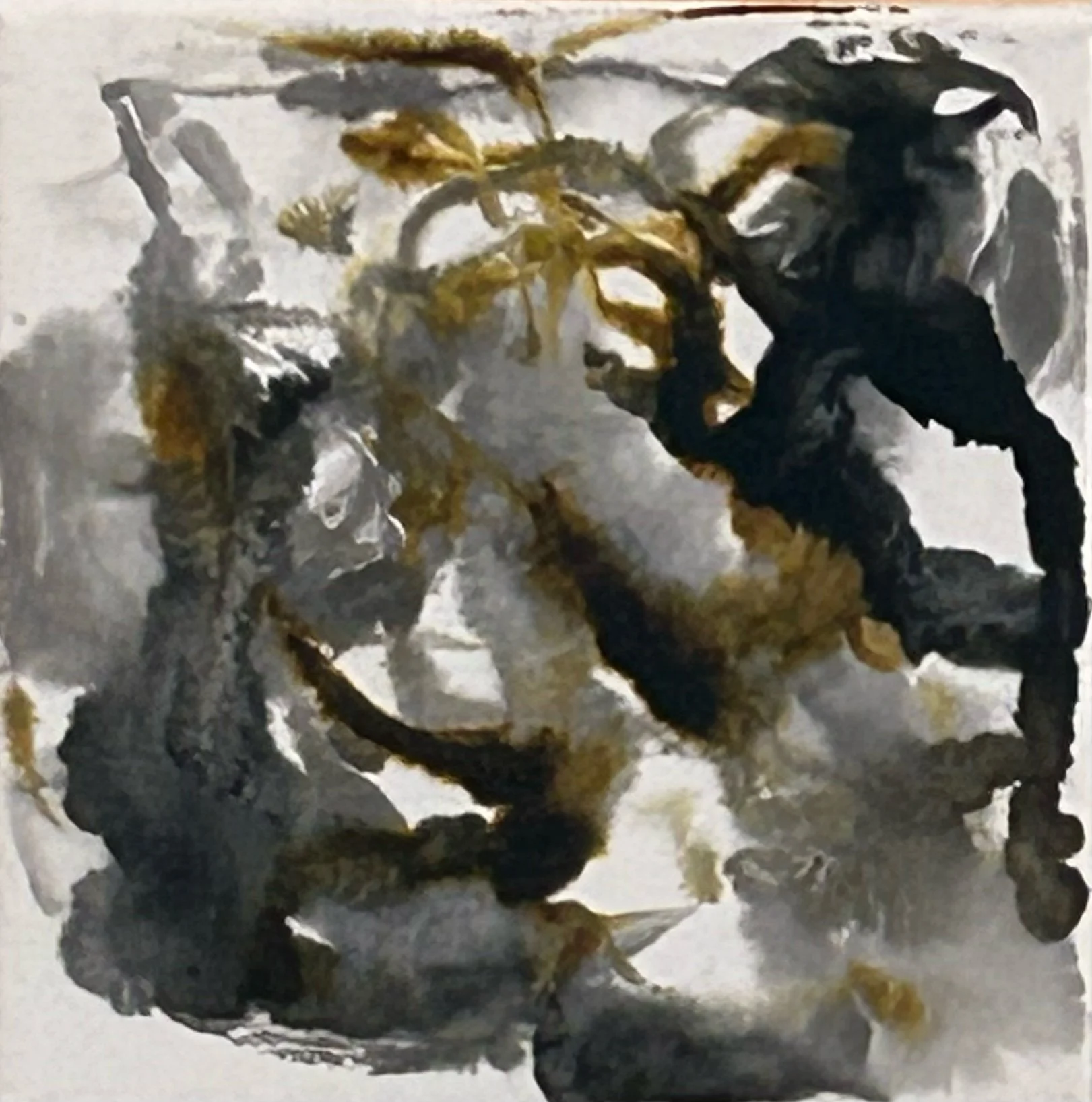 “8-12-‘25,” Sumi & FW ink on canvas, 8”x8”