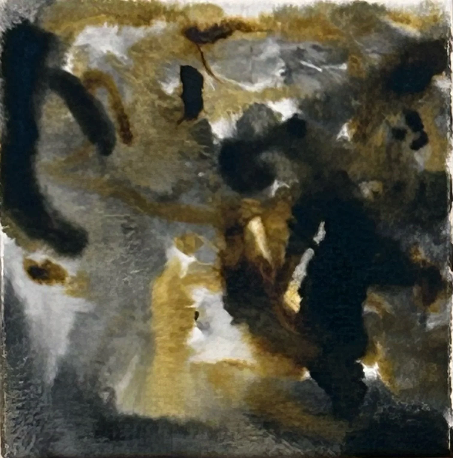 “8-11-‘25,” Sumi & FW ink on canvas, 8”x8”
