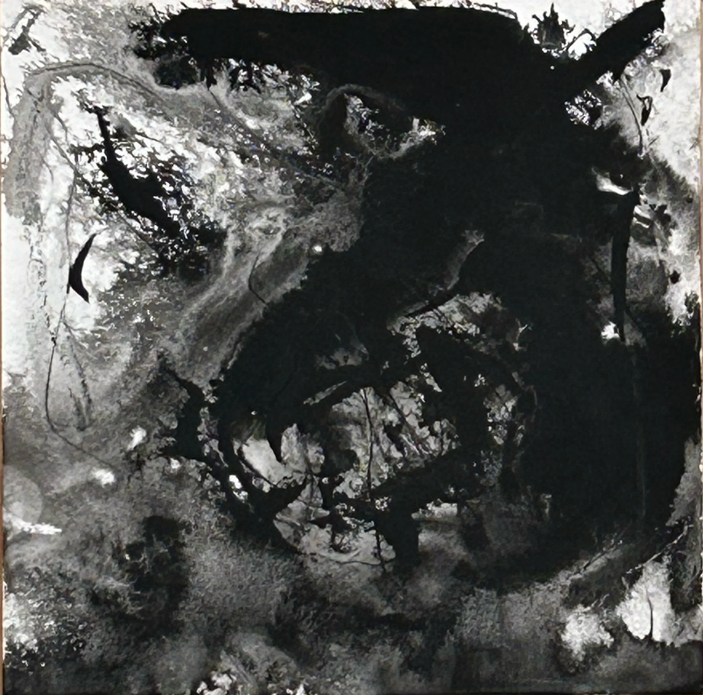 “8-3-‘25,” ink on Fluid watercolor paper, 8”x8”