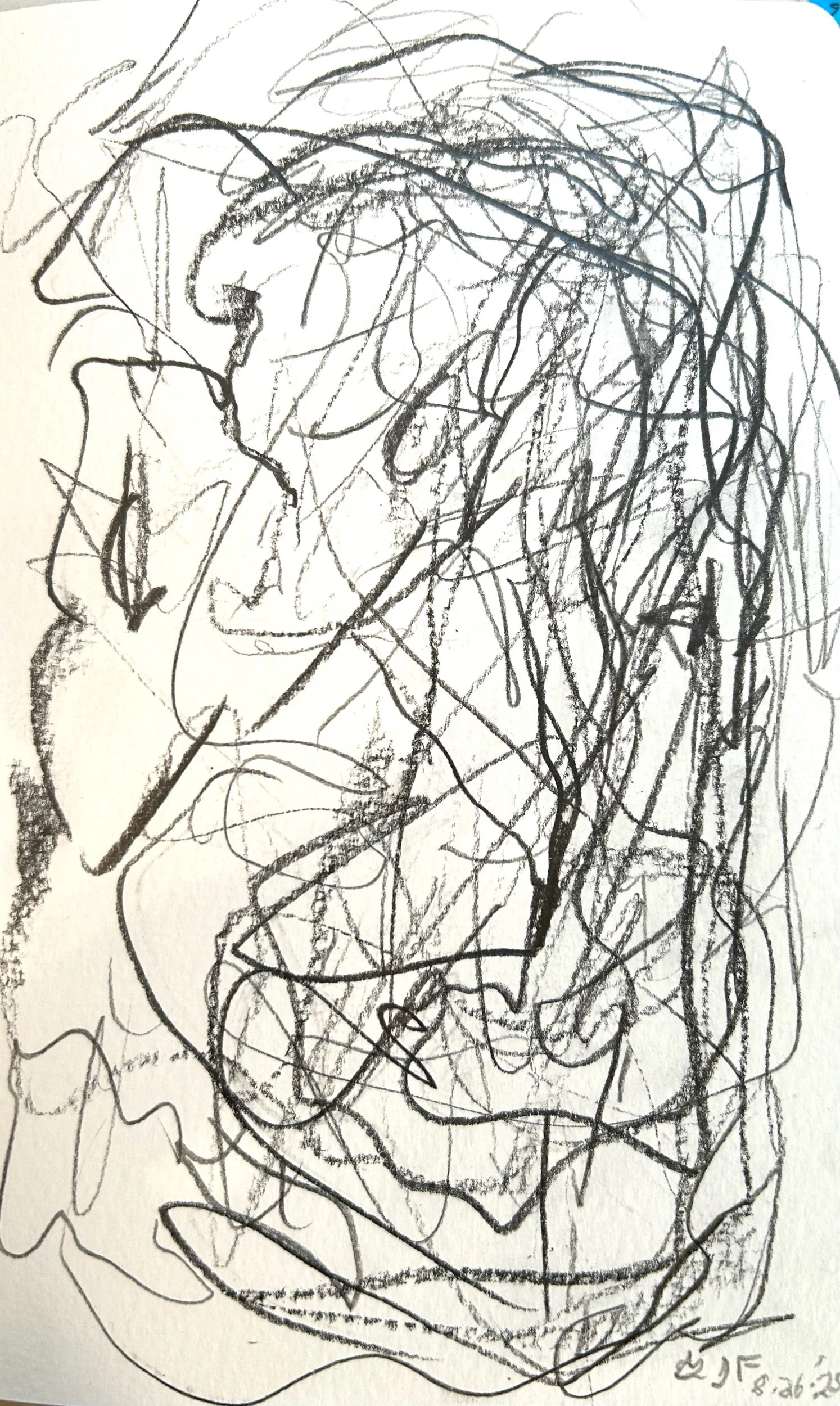 “8-26-’25,” pencil on paper, 8”x5”