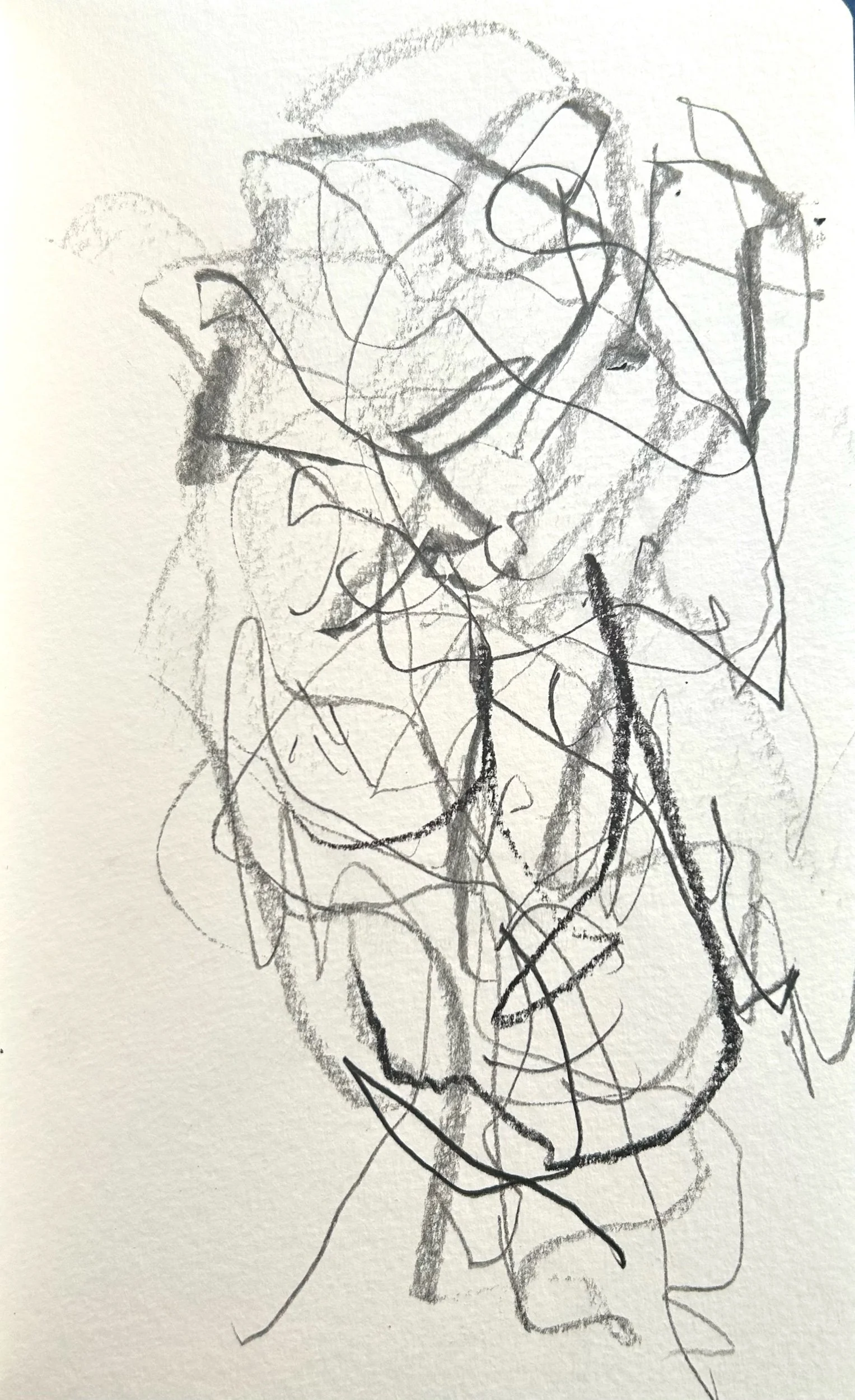 “9-1-‘25,” pencil on paper, 8”x4”