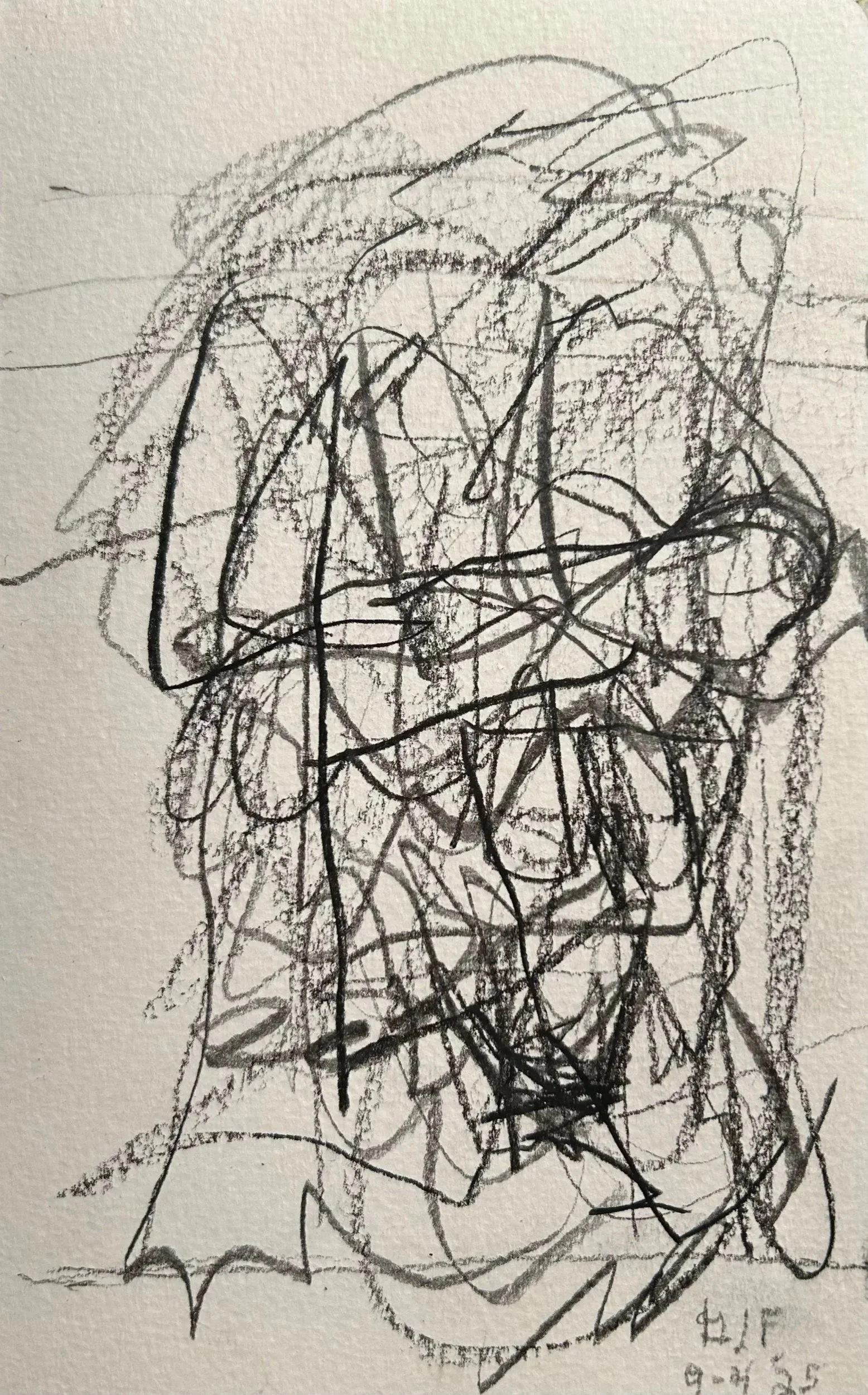 “9-4-‘25 pencil on paper, 8”x4”