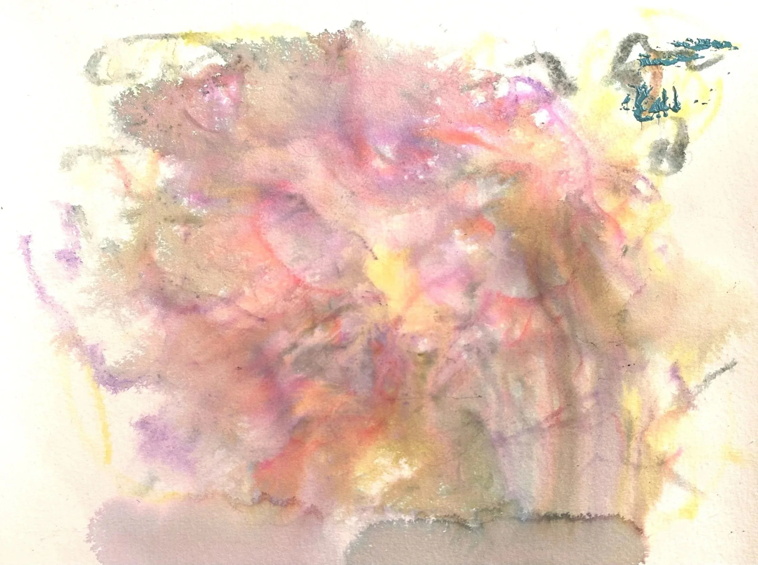 “A Gathering” from Mpls, 2-1-‘26, watercolor on “Fluid” paper, 9”x12”