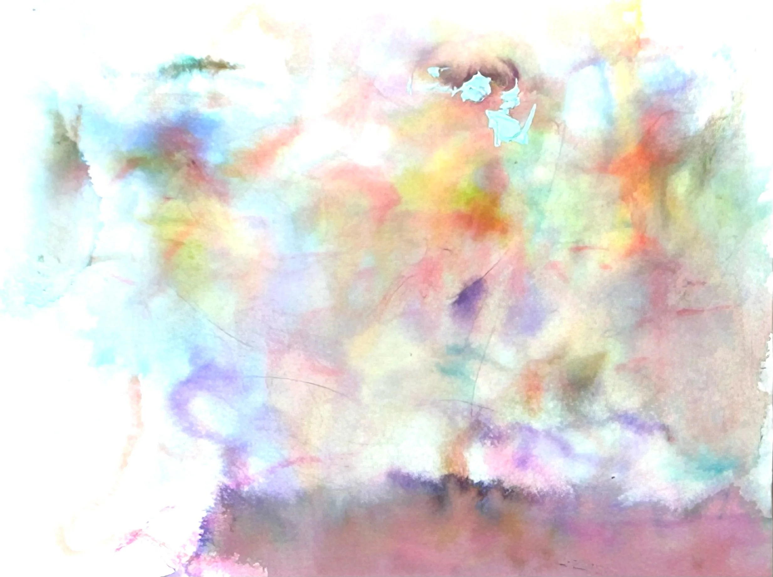 “A Gathering” from Mpls, 2-20-’26, watercolor on “Fluid” paper, 9”x12” 