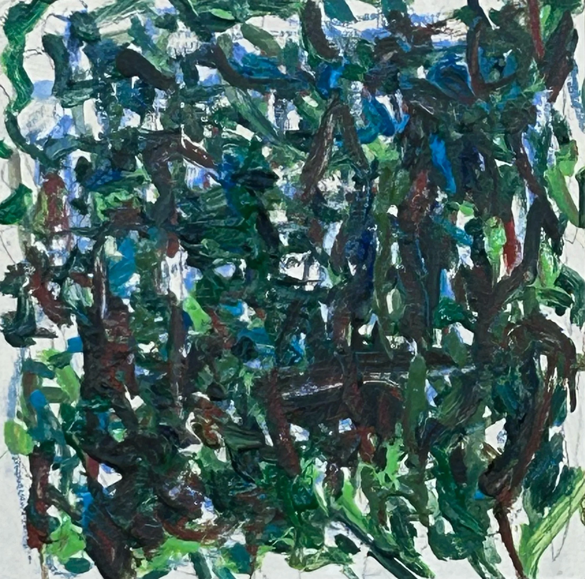 “Opening No. 218” graphite, acrylic, oil stick on panel, 10”x10”