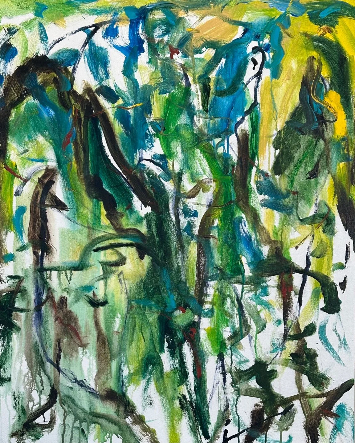 “Treefort” 4-28-‘26, acrylic on canvas, 40”x33”