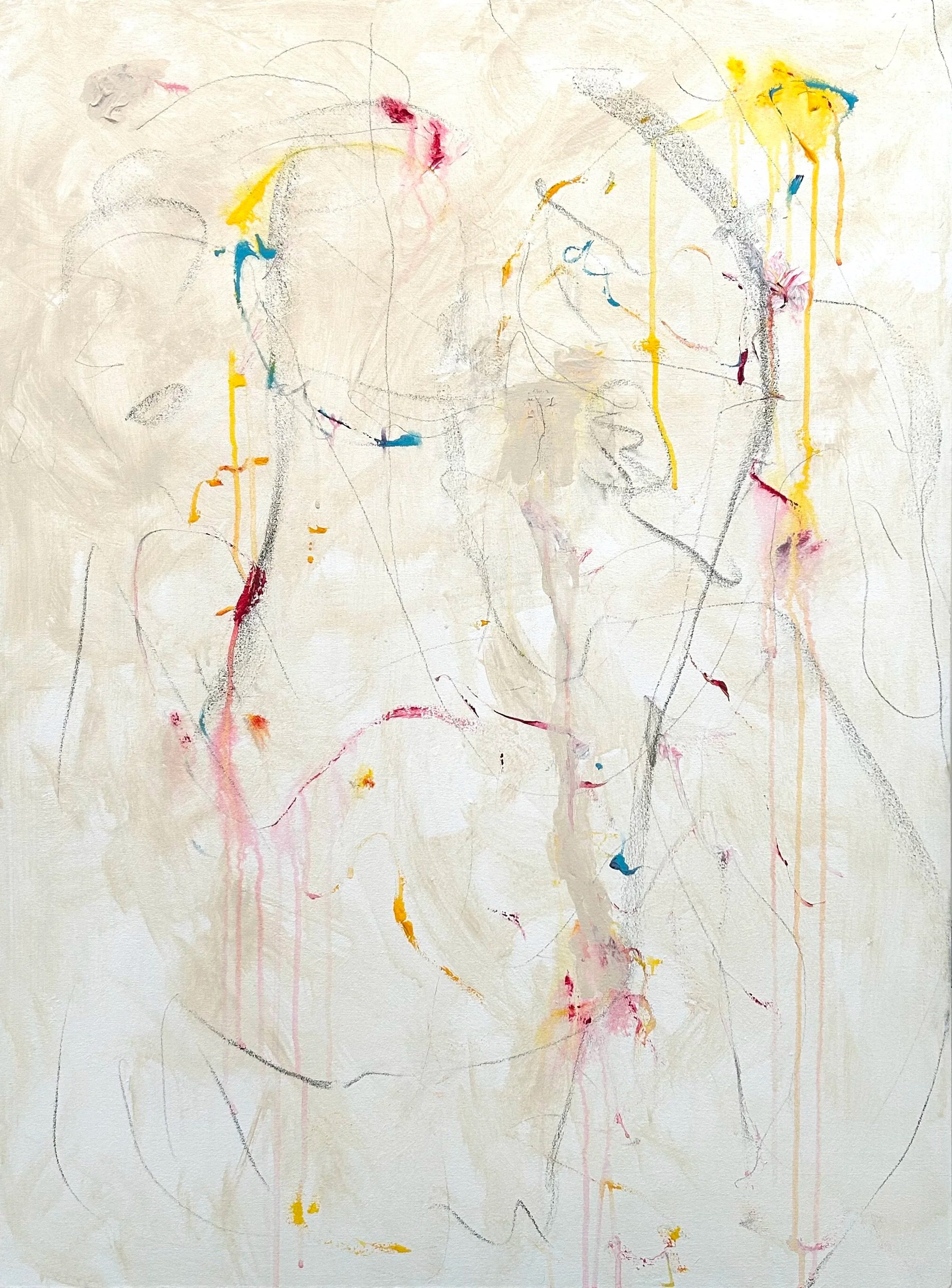 6-16-26', graphite and acrylic on canvas, 40"x30"