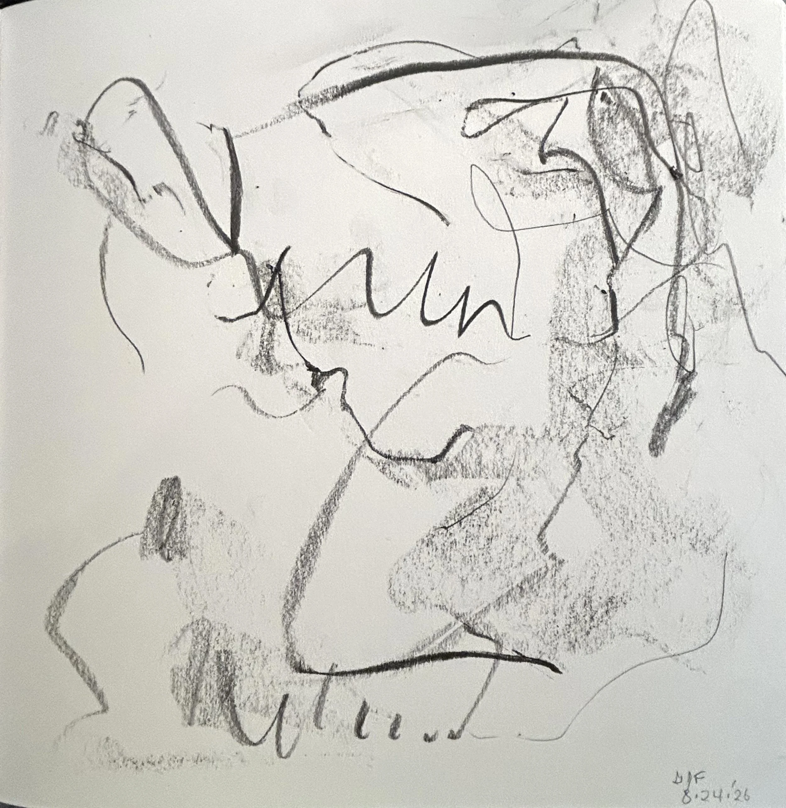  9-25-’26, graphite on paper, 9”x9”  (sketchbook) 