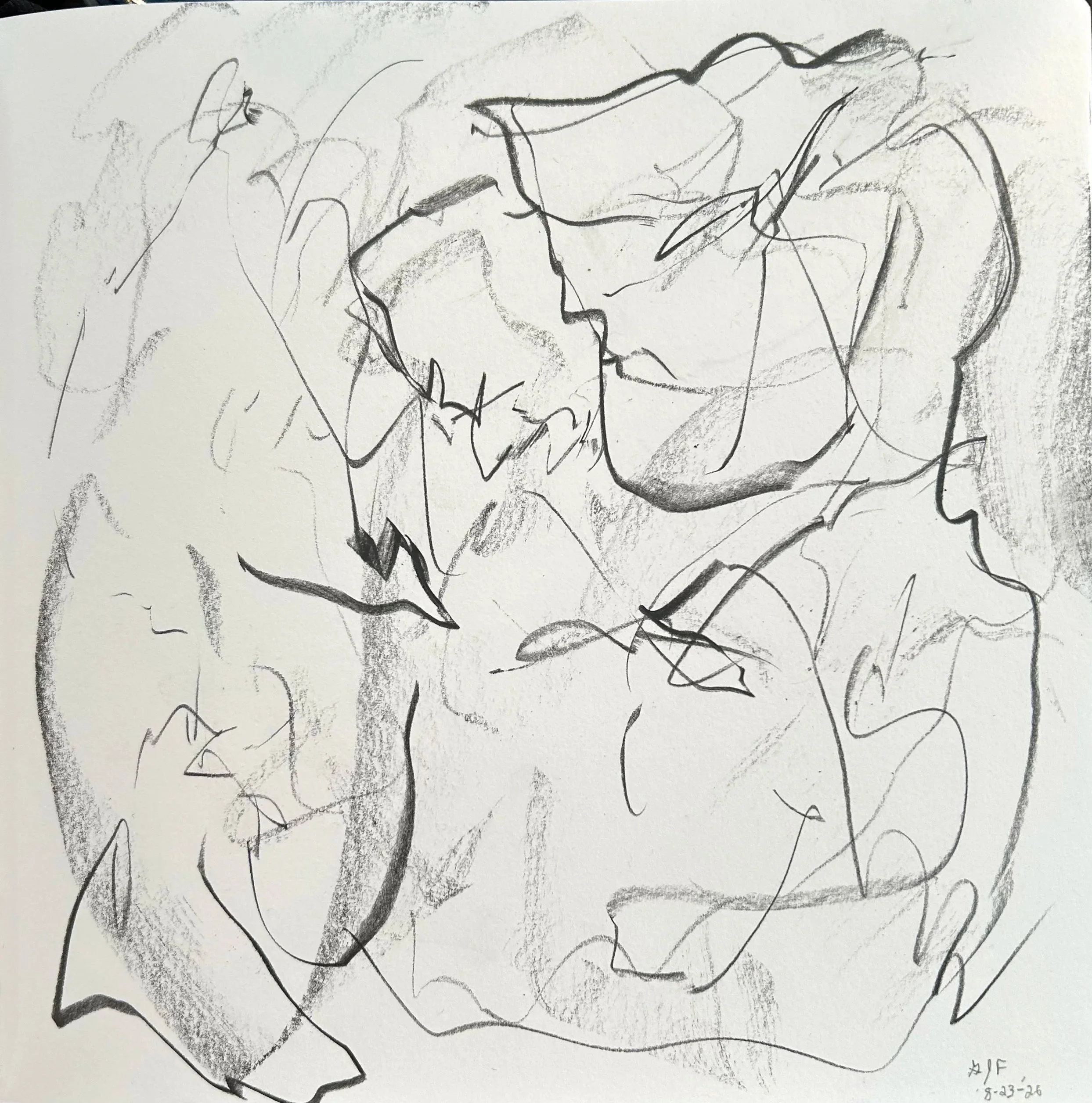 8-23-'26, graphite on paper, 9"x9" (sketchbook)