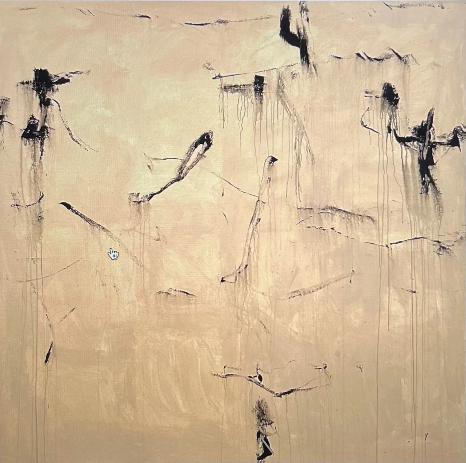 Untitled July 23,2023, acrylic and willow charcoal, 72"x72"