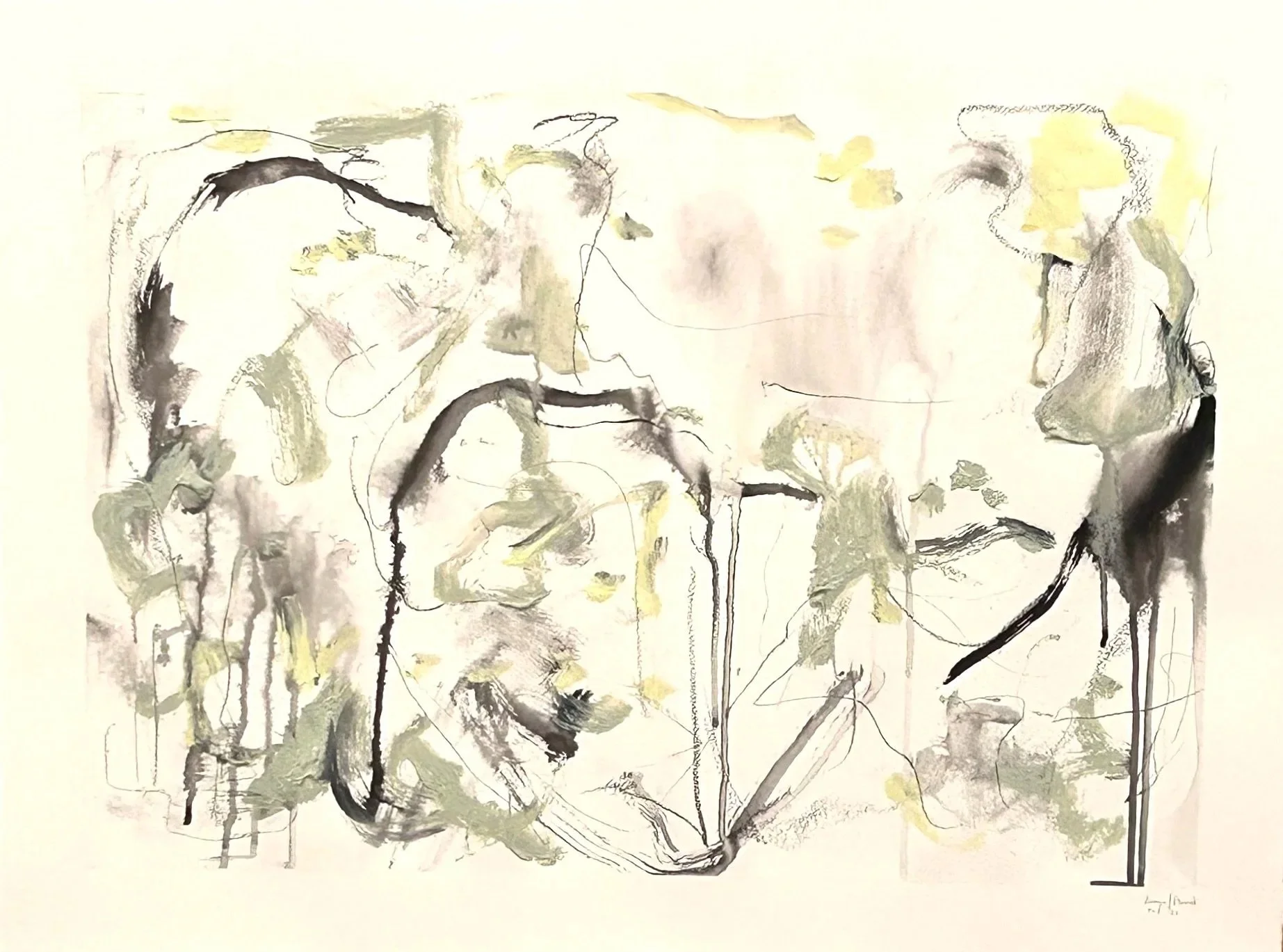 9-8-‘26, graphite, acrylic, Sumi ink on Fabriano watercolor paper, 22”x30”