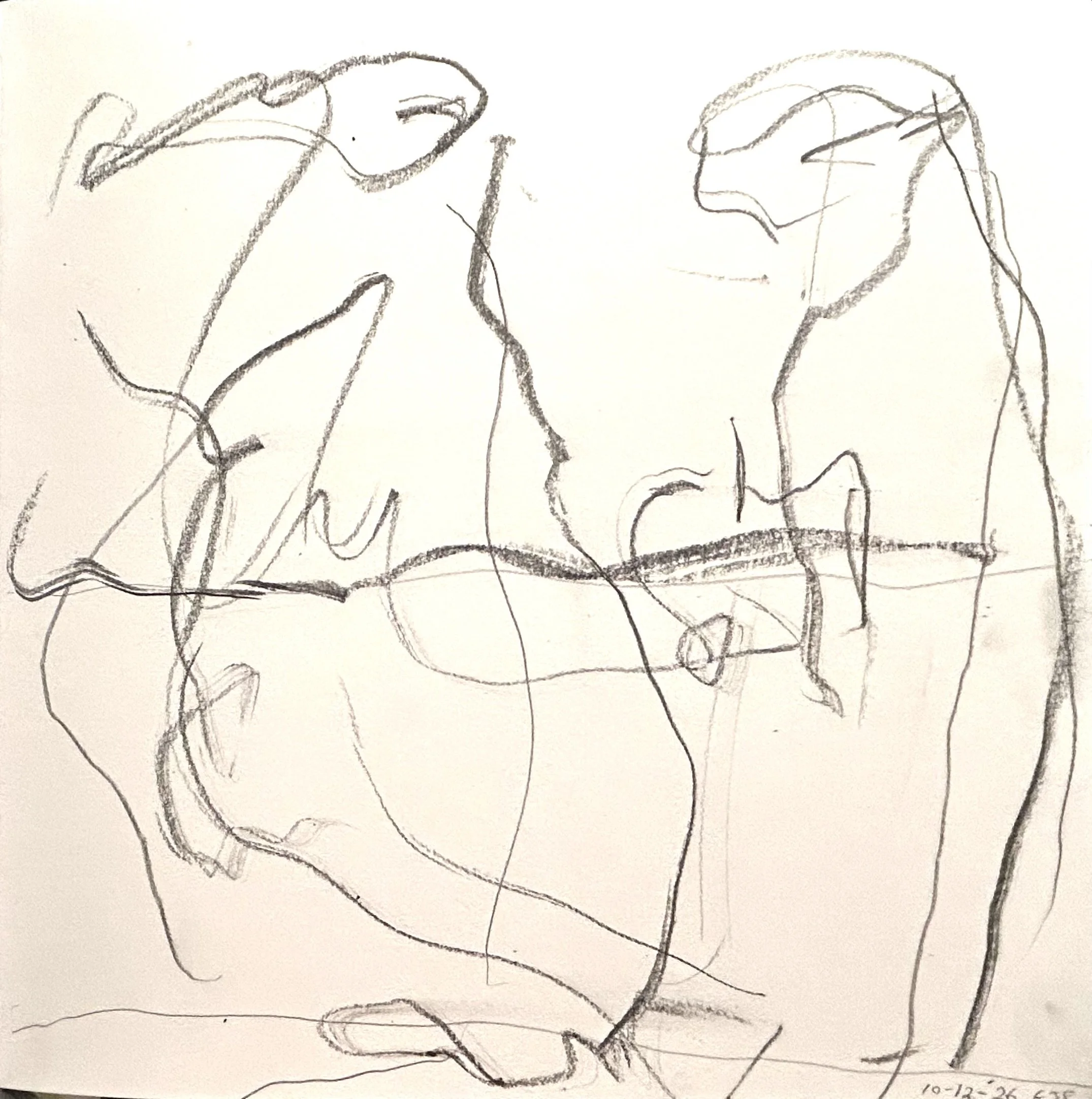 10-12-‘26, graphite sketch book, 9”x9”