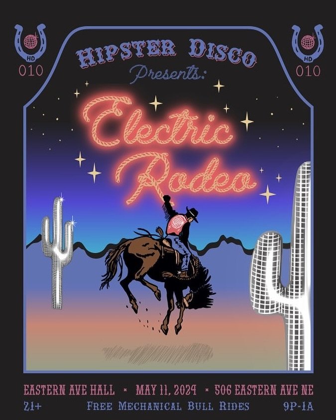 Hey all you cool cats &lsquo;n&rsquo; kittens!  Giddy up, and gather &lsquo;round, urban cowboys and cowgirls! It&rsquo;s time to dust off those thrifted cowboy boots and channel your inner outlaw for the 10th edition of our Hipster Disco experience-