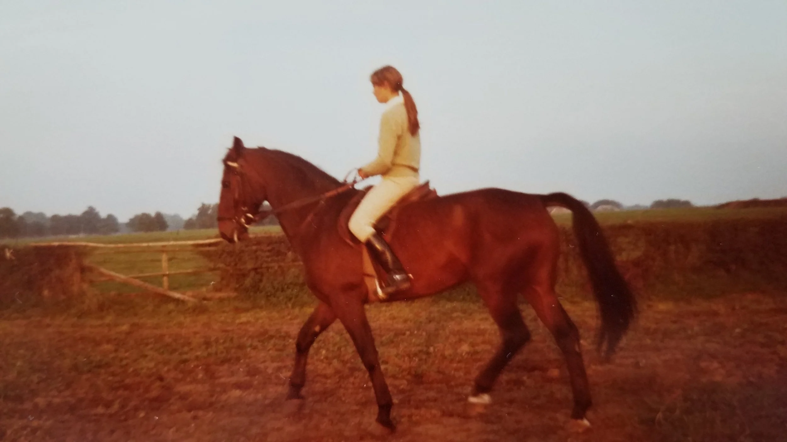 Utha as a youngster with me in my early teens, one of the horses trained under the guidance of Mr. Spekschate