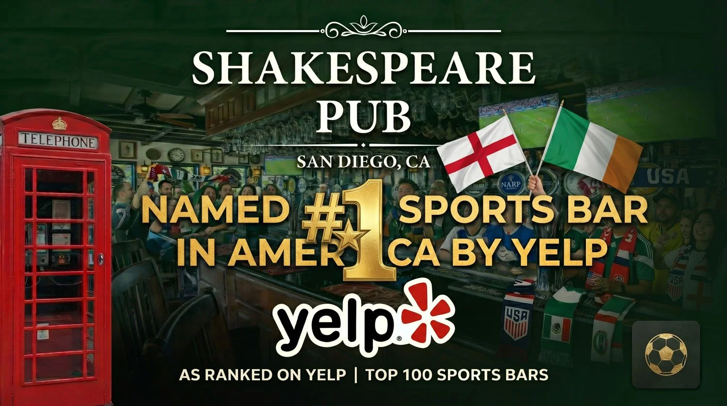 YELP has named Shakespeare Pub the #1 Sports Bar in America!
