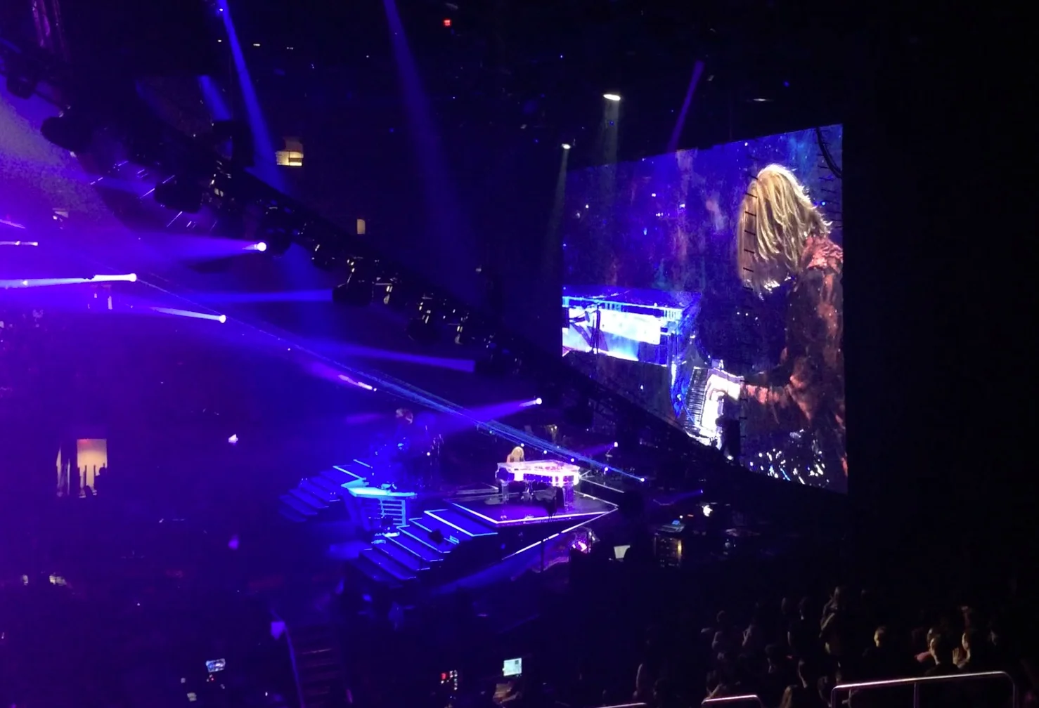 Yoshiki playing his signature custom Kawai Yoshiki transparent grand piano. He even played the Star Spangled Banner at one point!