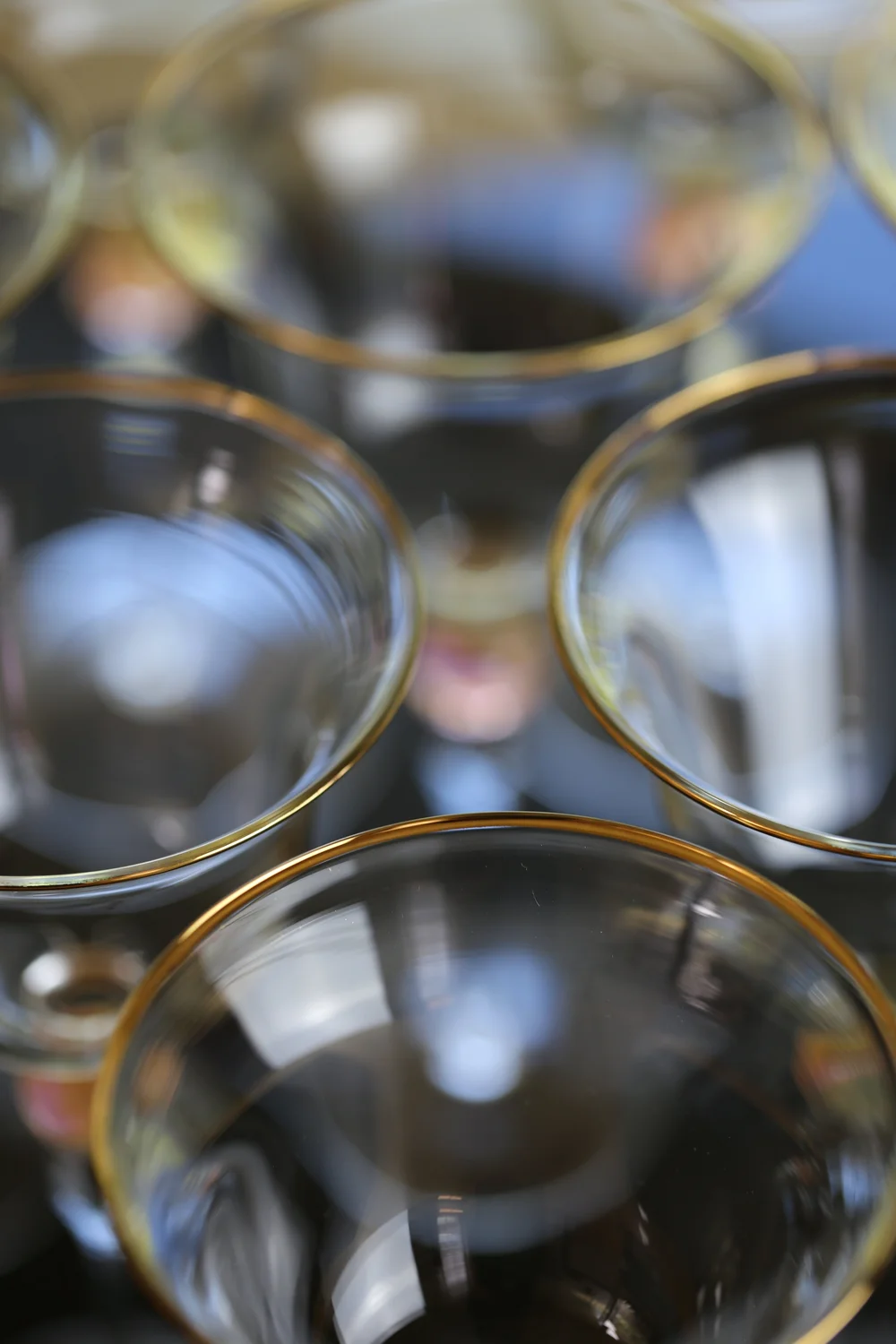 black wine glass Modern Matte Black & Gold Stemmed Wine Glasses, Set of 4 main image 1
