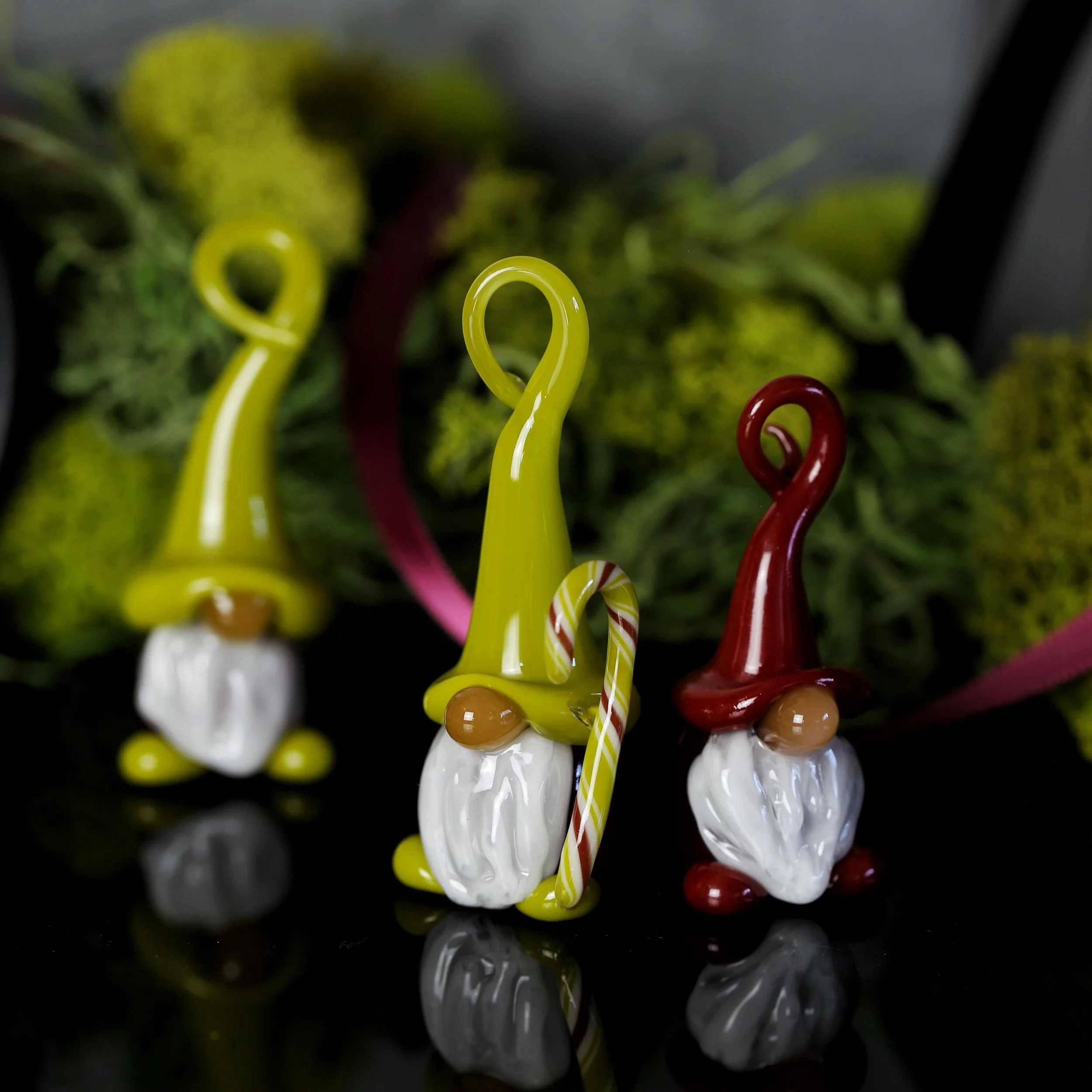 Glass Gnome Ornaments