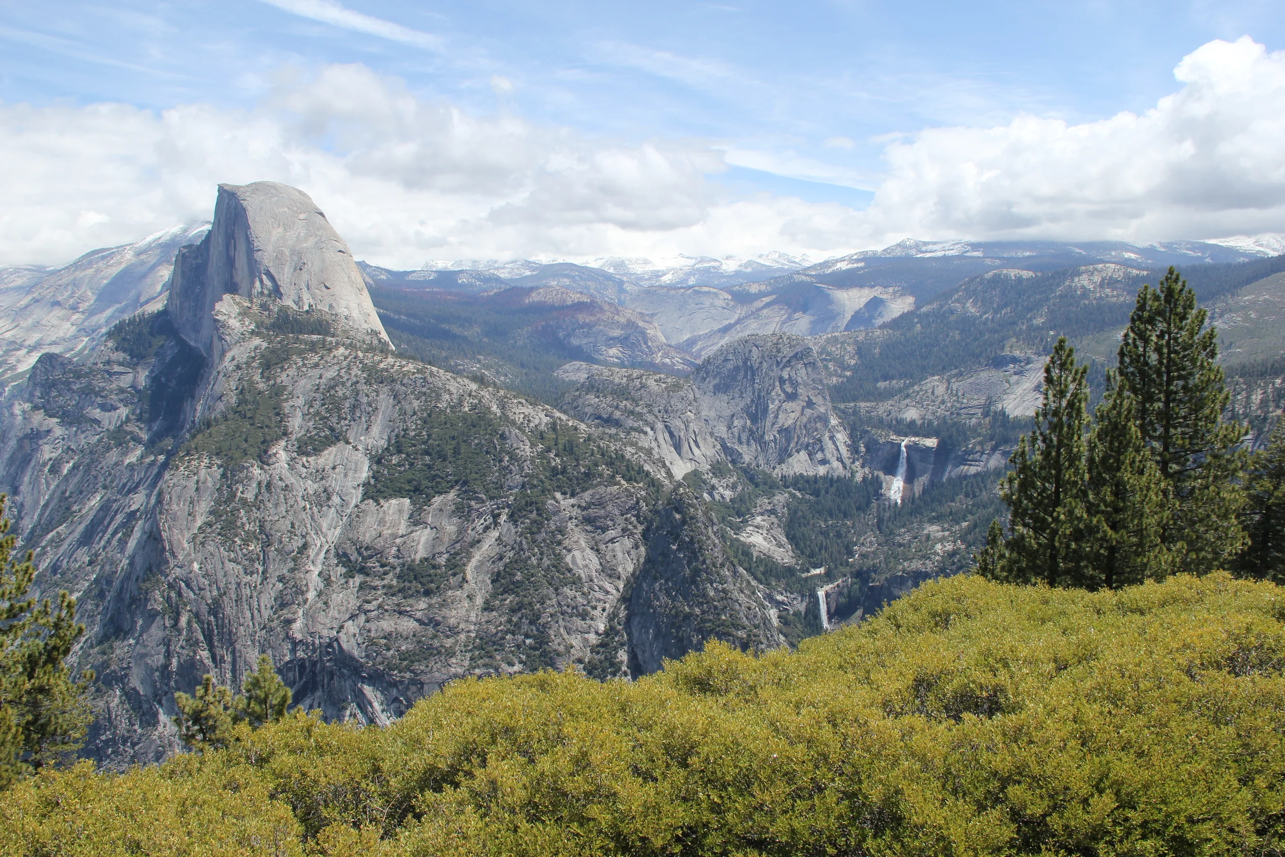 Half Dome, Vernal Falls and Nevada Falls from Glacier Point