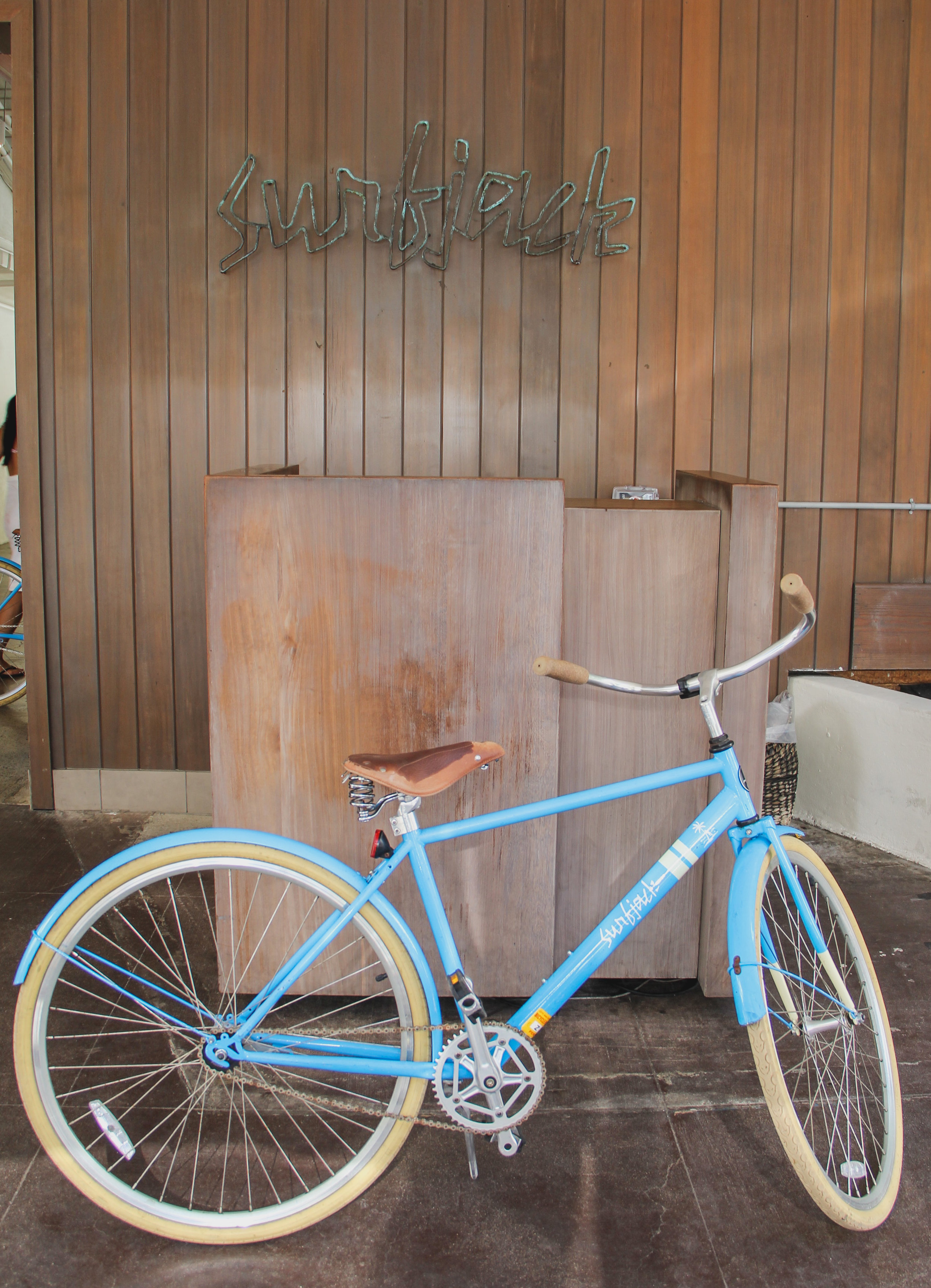 Complimentary bicycles are provided at the Surfjack.