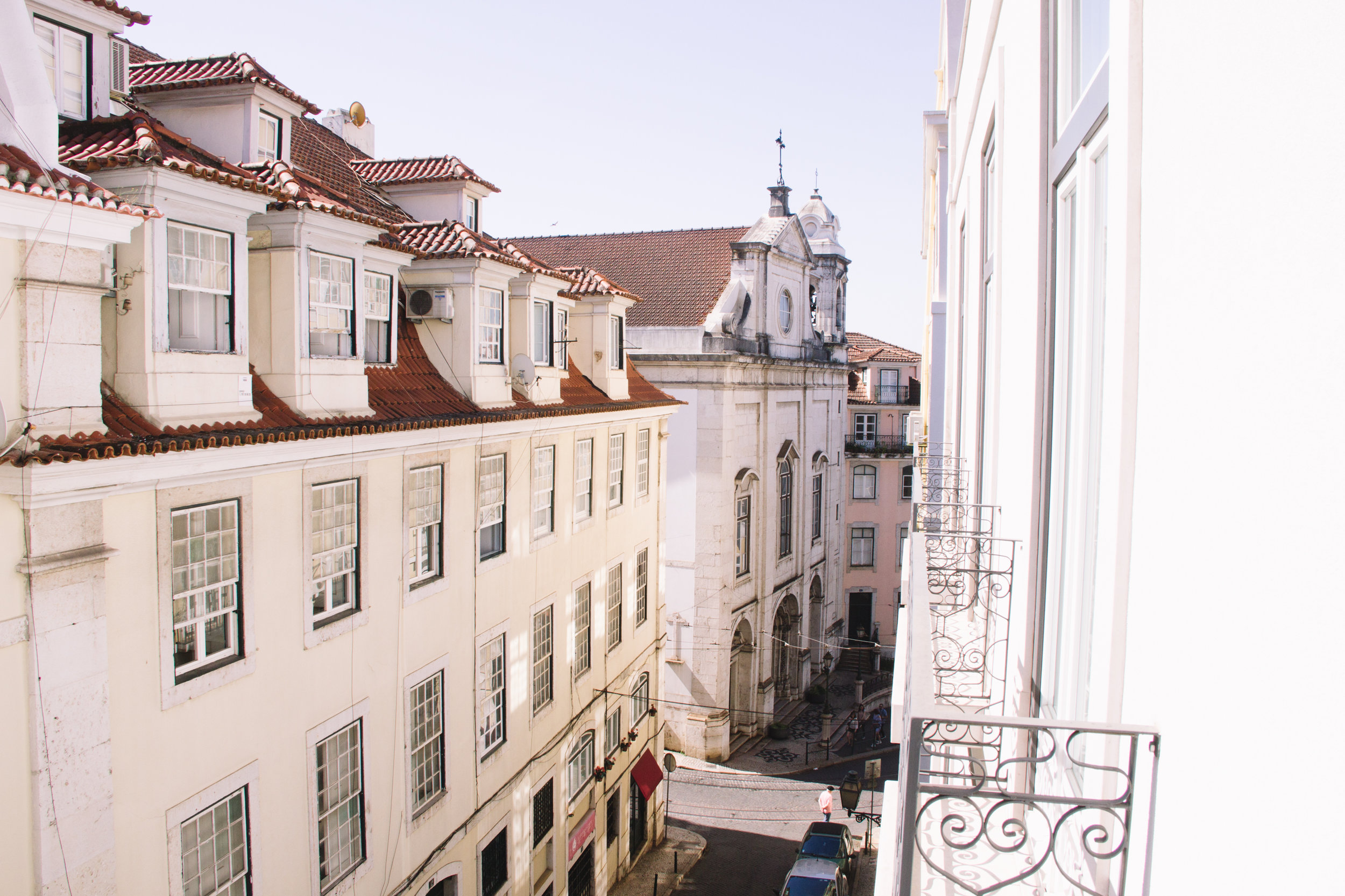 Roof top views from our balcony in Lisbon