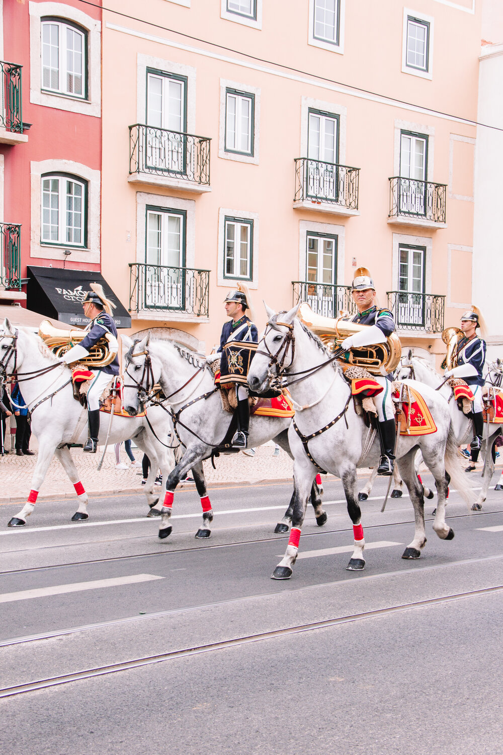 Portuguese military on horseback