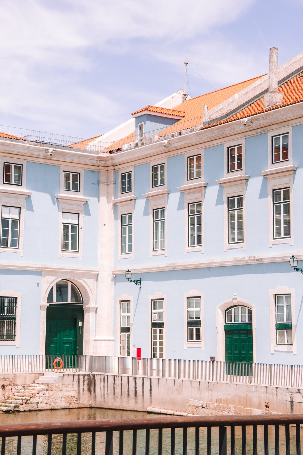 A blue building in Lisbon