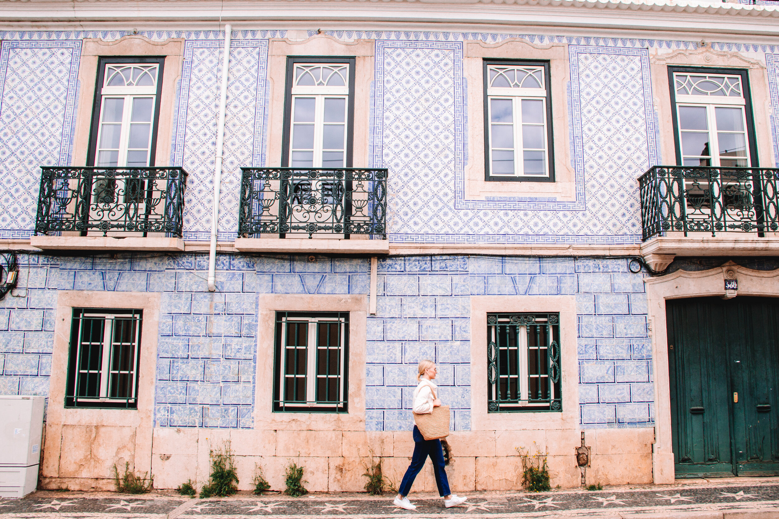 One of the many tiled facades of Lisbon's buildings