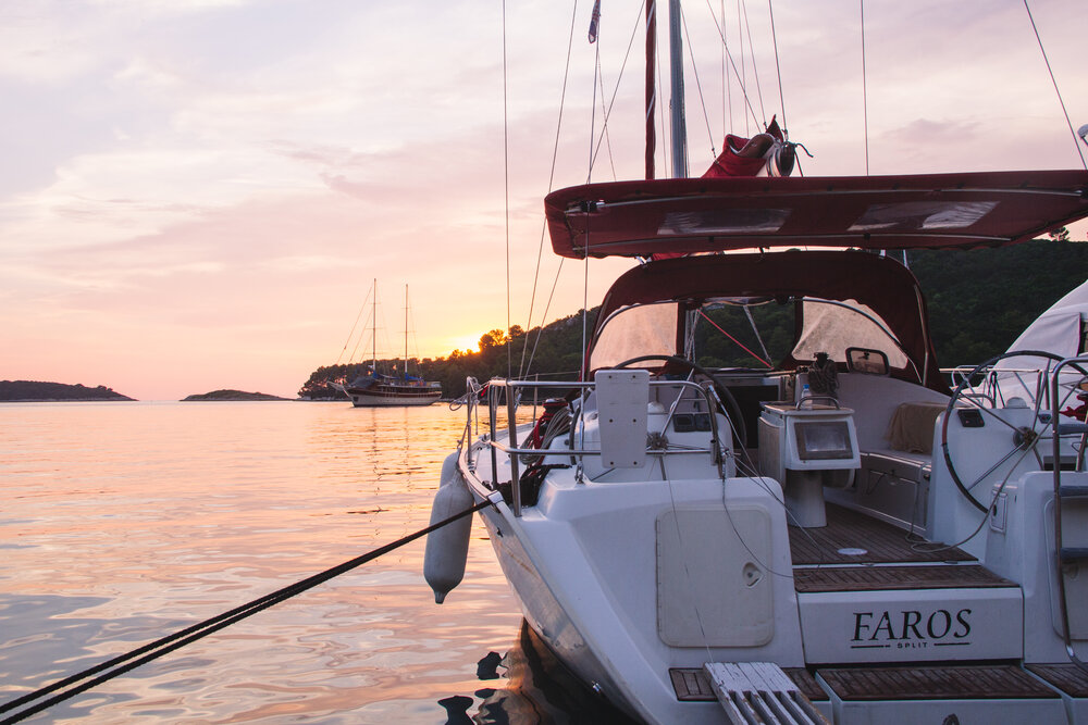 Our sailboat at sunset