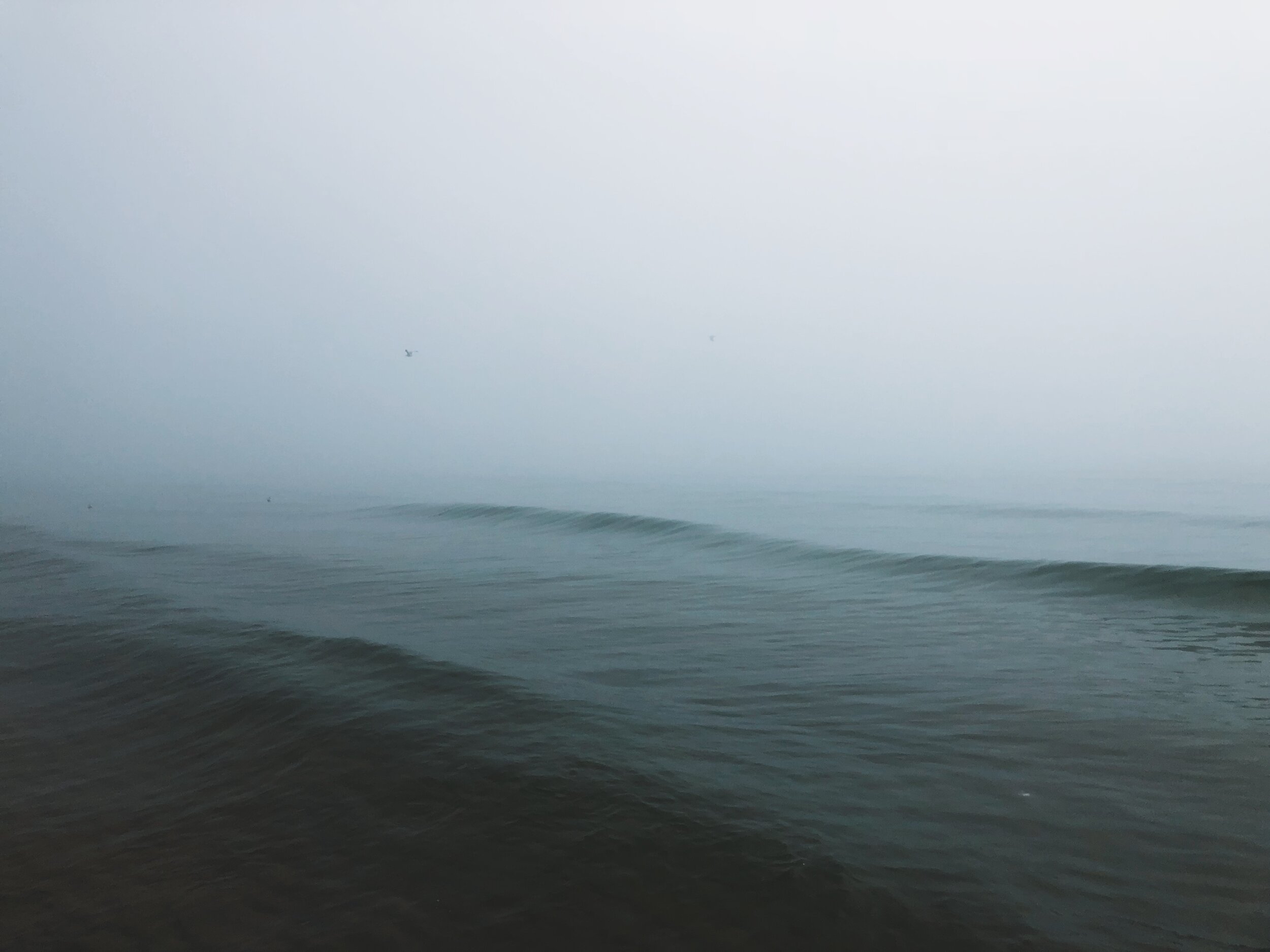 Moody and foggy Lake Michigan